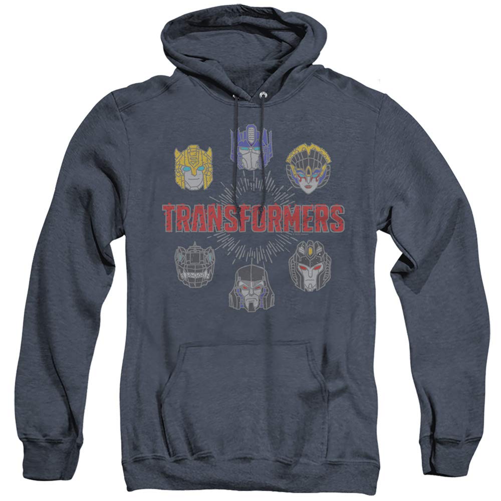 Transformers Robo Halo Unisex Hoodie for Adults - Heather Grey Pullover Sweatshirt | Perfect for Cosplay, Gaming & Casual Wear