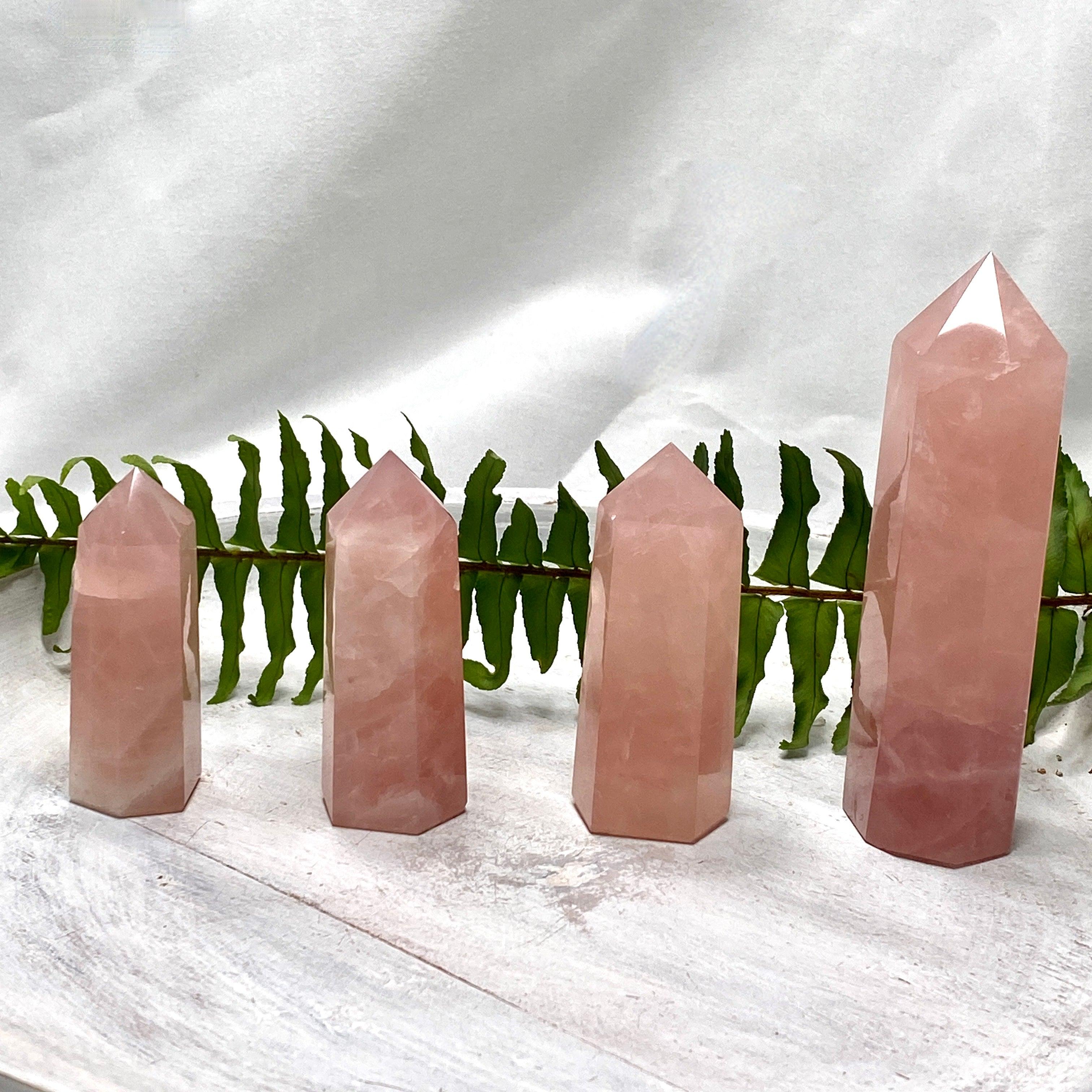 Rose Quartz Small Generator RQG - Natural Crystal Energy Stone for Home & Office Decor, Meditation & Healing - Perfect for Stress Relief, Feng Shui & Spiritual Gifts