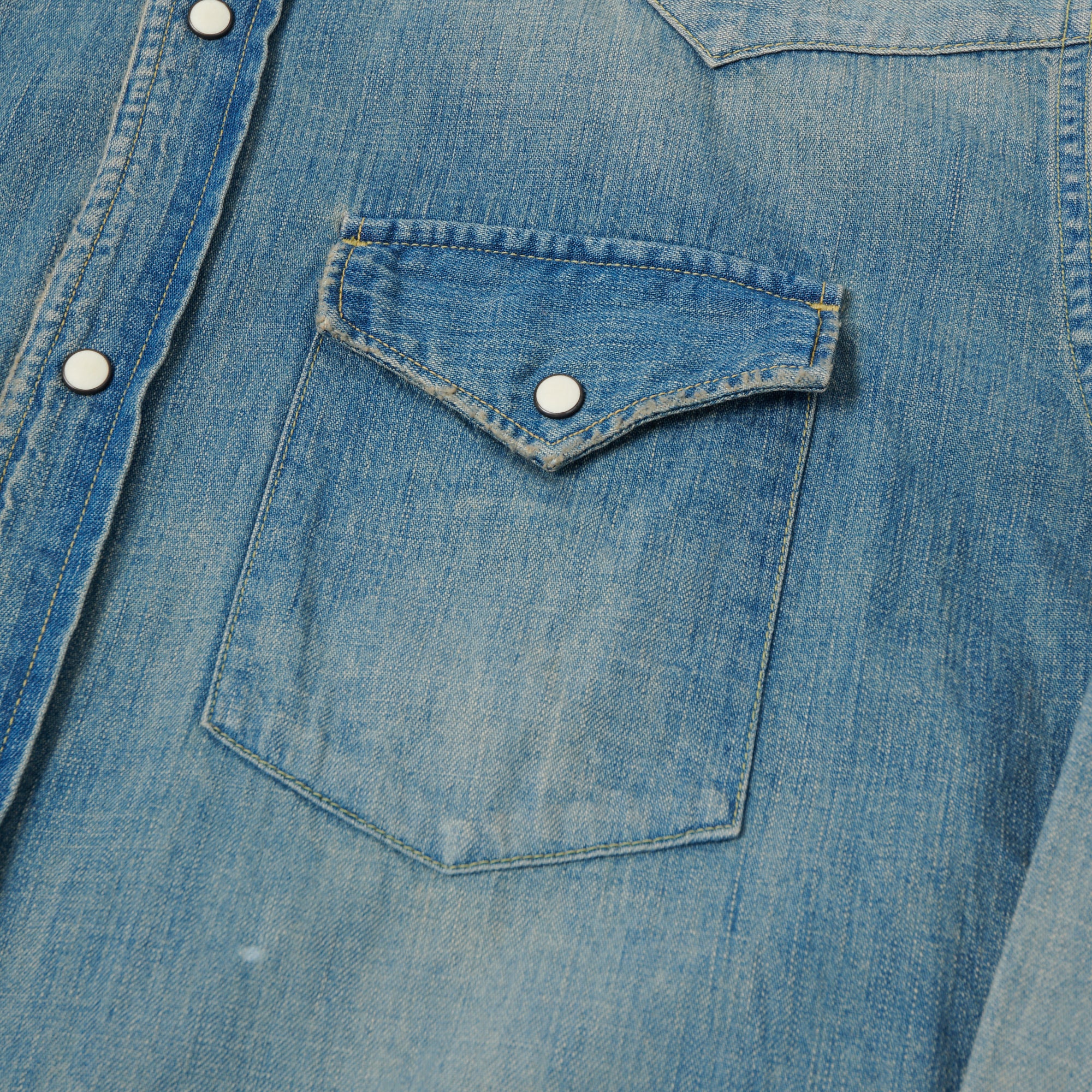 Full Count 4894HW Heavy Wash Denim Western Shirt for Men | Vintage Style Workwear & Casual Outfits