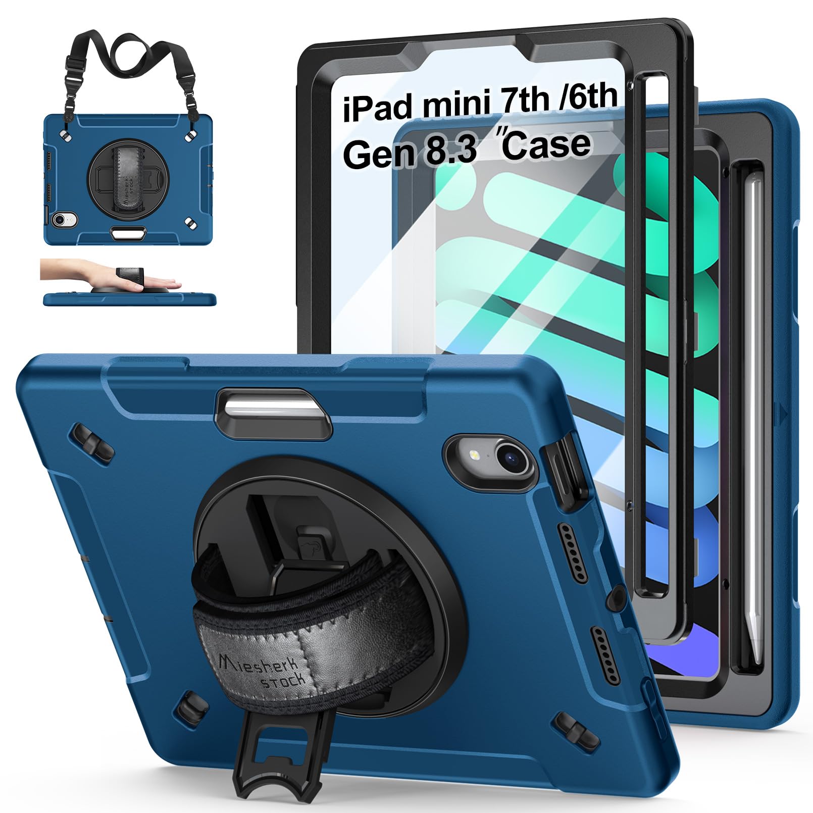 Military Grade Shockproof iPad Mini 7 Case (2024) - Heavy Duty Protective Cover for iPad Mini 7th/6th Gen 8.3