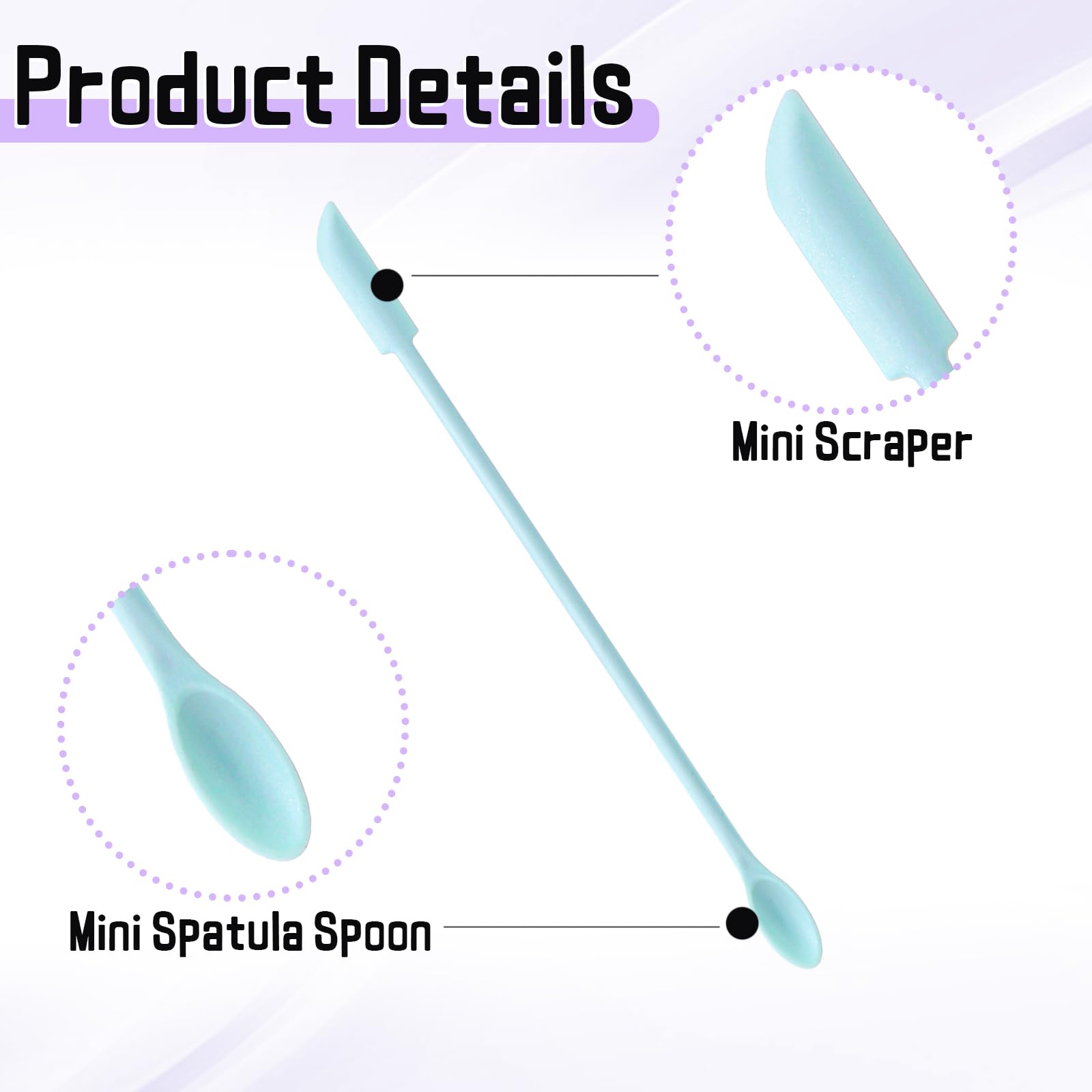 4 Pcs Silicone Makeup Spatula Set - Mini Cosmetic Spatulas in 4 Sizes for Wax, Creams & Jars - Reusable Beauty Tools for Home Salon, DIY Skincare & Body Care - Perfect for Scooping, Mixing & Applying Cosmetics