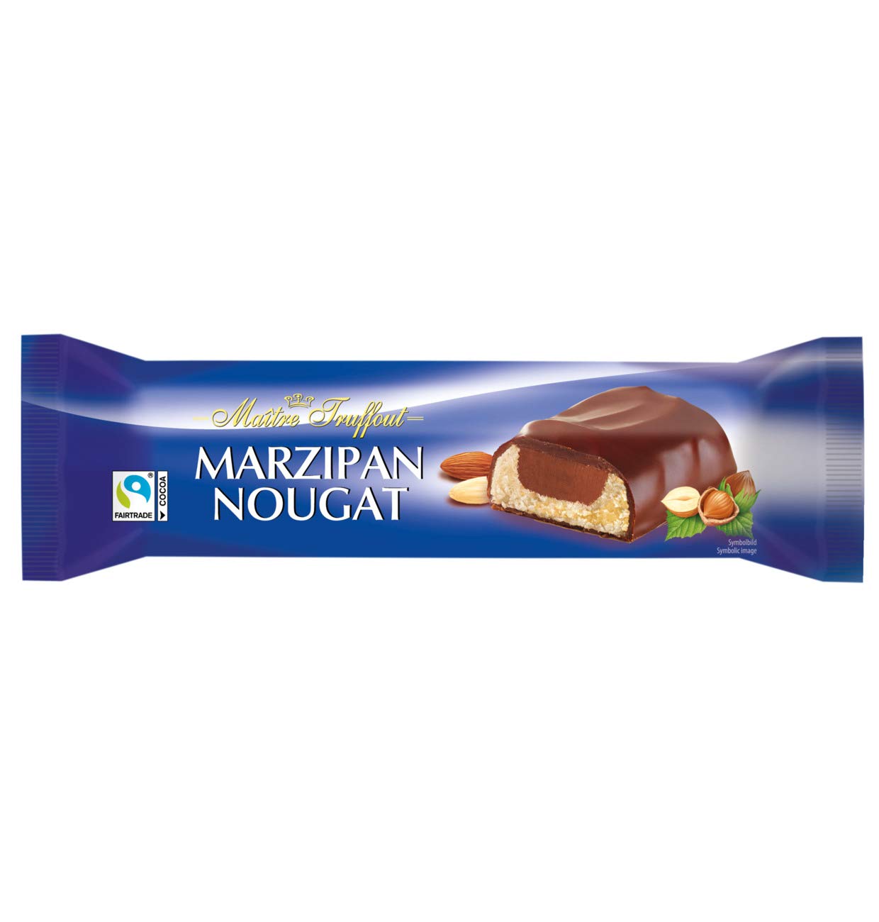 Premium German Marzipan-Nougat Milk Chocolate Bar 75g (10 Pack) - Gourmet Gift, Holiday Treats & Dessert Topping