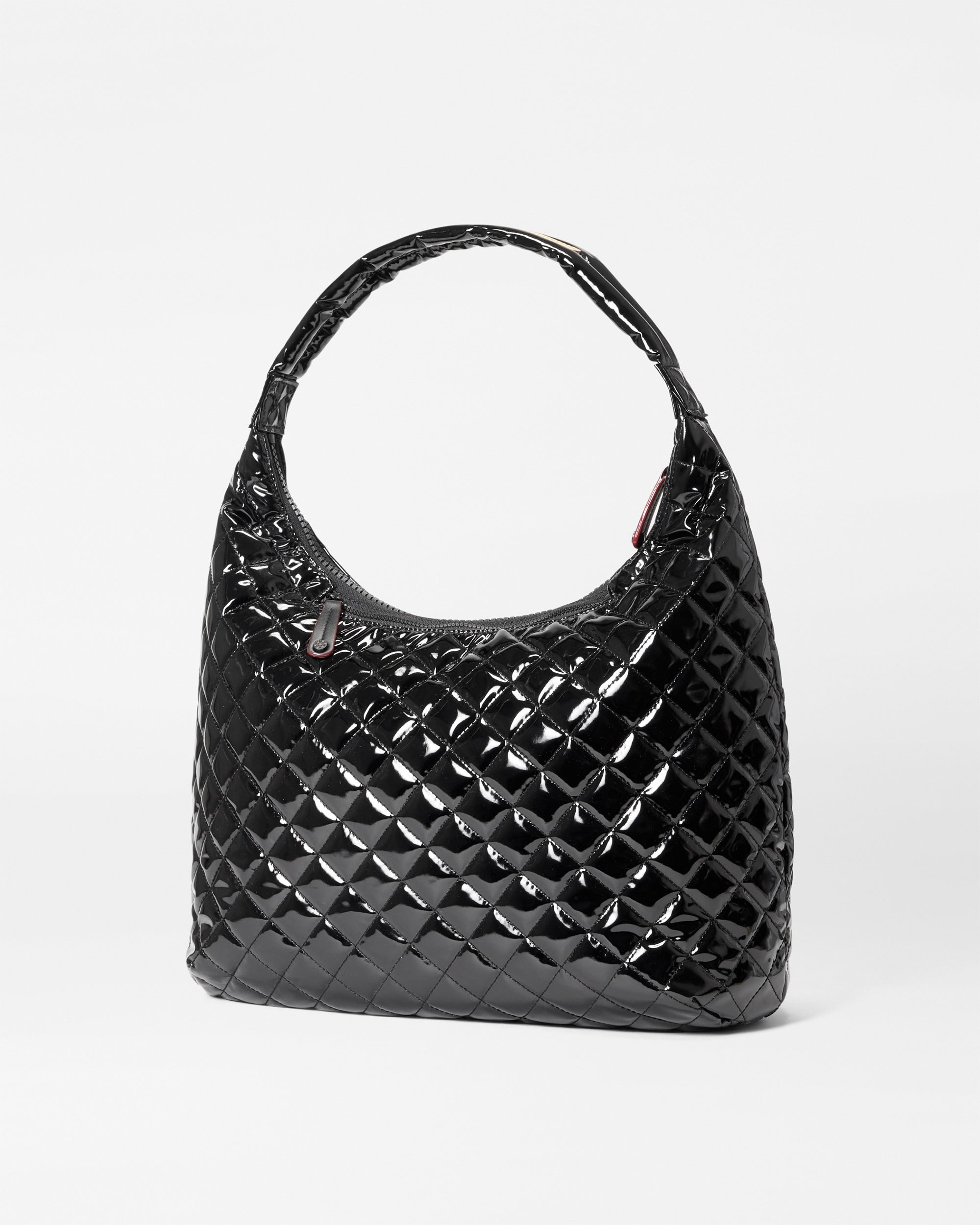 Stylish Black Lacquer Large Metro Shoulder Bag II - Perfect for Work, Travel & Everyday Use | Fashionable Women's Handbag