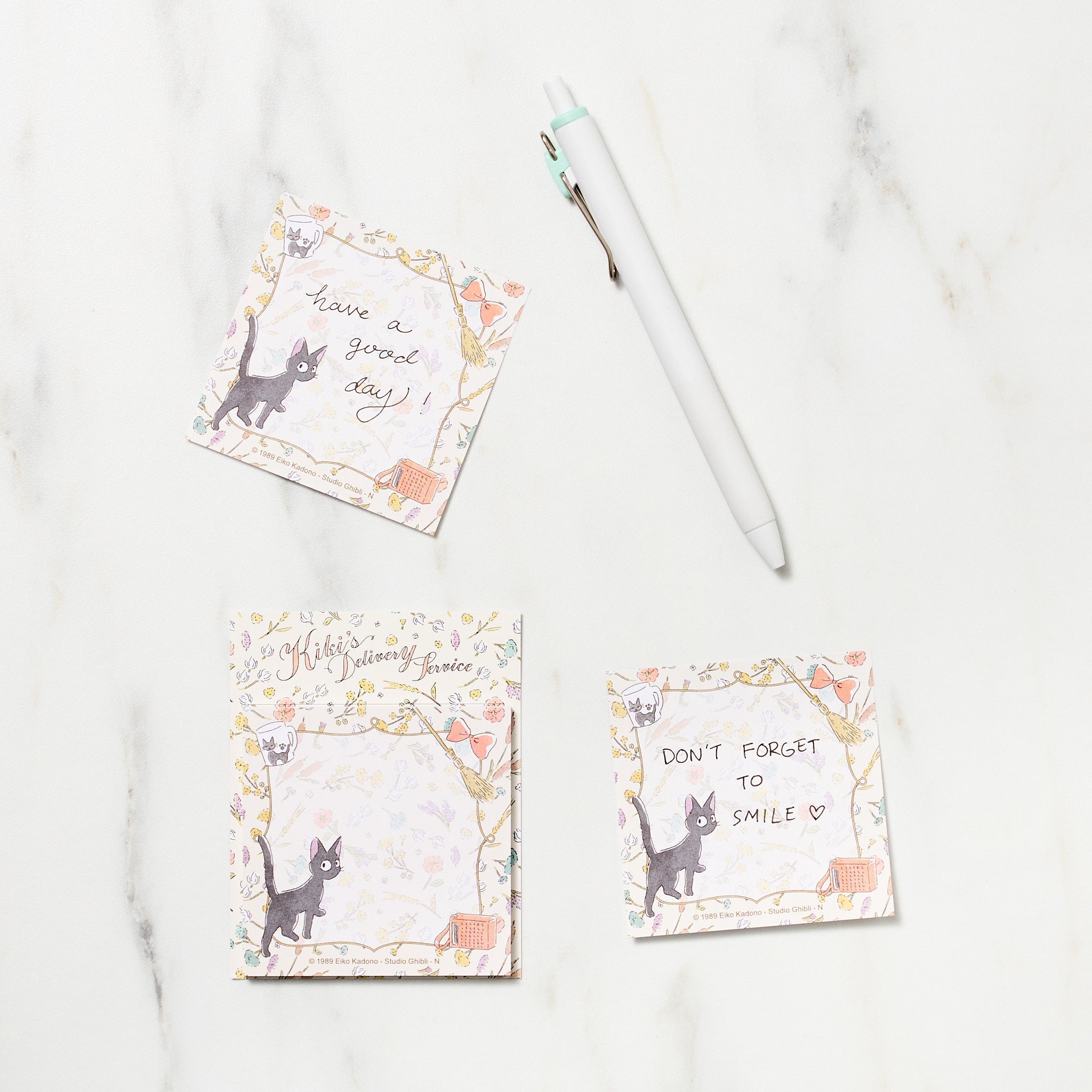 Kiki's Delivery Service Floral Sticky Notes - Cute Anime Memo Pads for Office, School & Planner Organization - Ghibli Movie Stationery Supplies