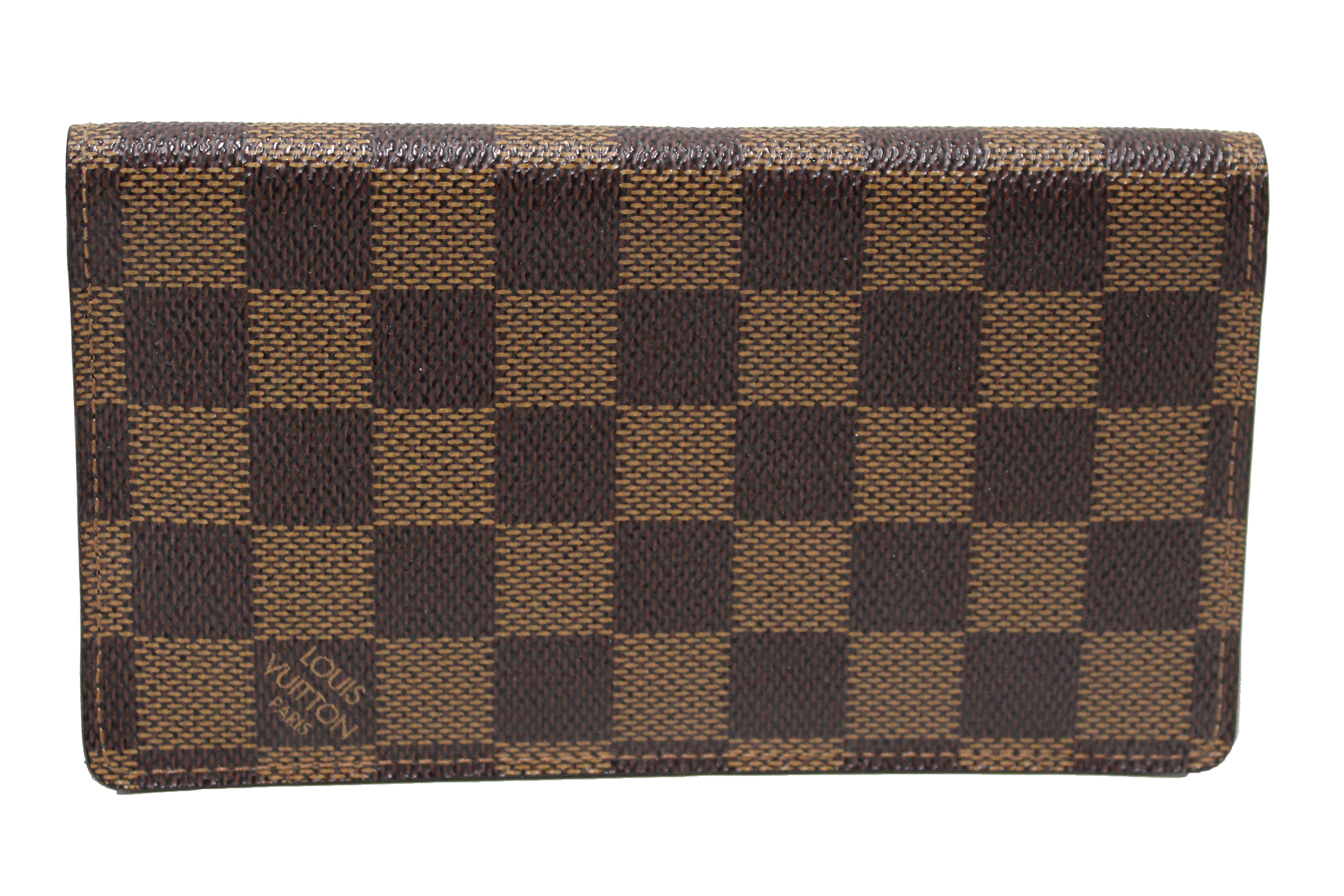 Authentic Louis Vuitton Damier Ebene Canvas Checkbook Wallet - Luxury Organizer for Credit Cards, Bills & Receipts - Perfect for Business Professionals & Travel