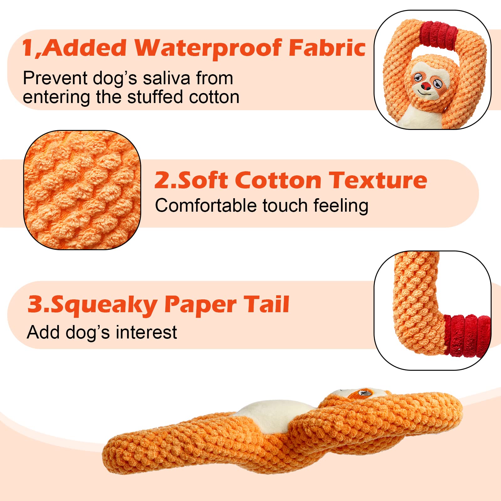 Durable Squeaky Dog Toys for Small, Medium & Large Dogs - Interactive Plush Puppy Toys with Crinkle Paper, Perfect for Training Rewards & Daily Playtime | Fun Chewing & Fetch Games for Pets