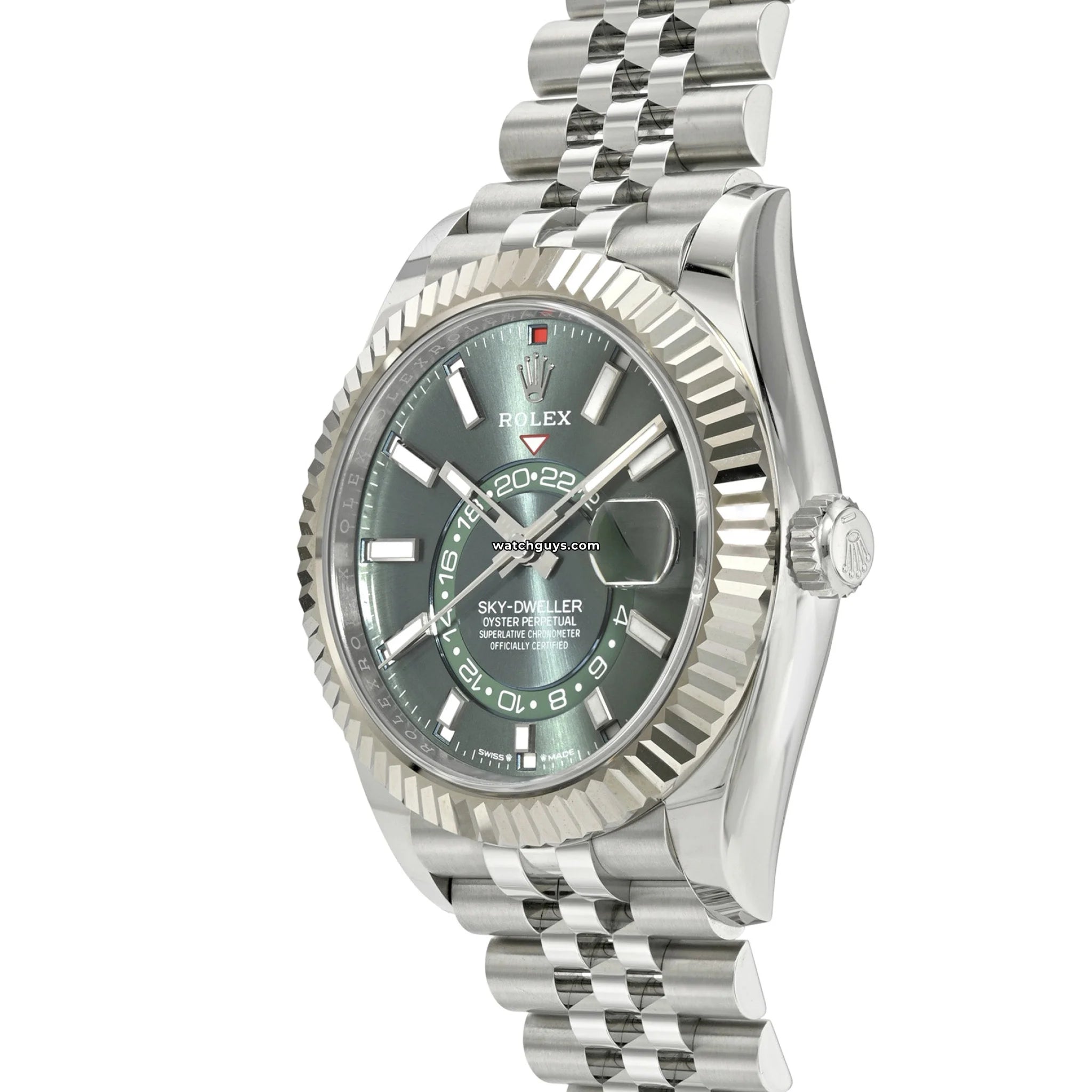 Rolex Sky-Dweller 336934 Stainless Steel Watch with Green Dial - Luxury Automatic Watch for Men, Perfect for Business, Travel & Special Occasions