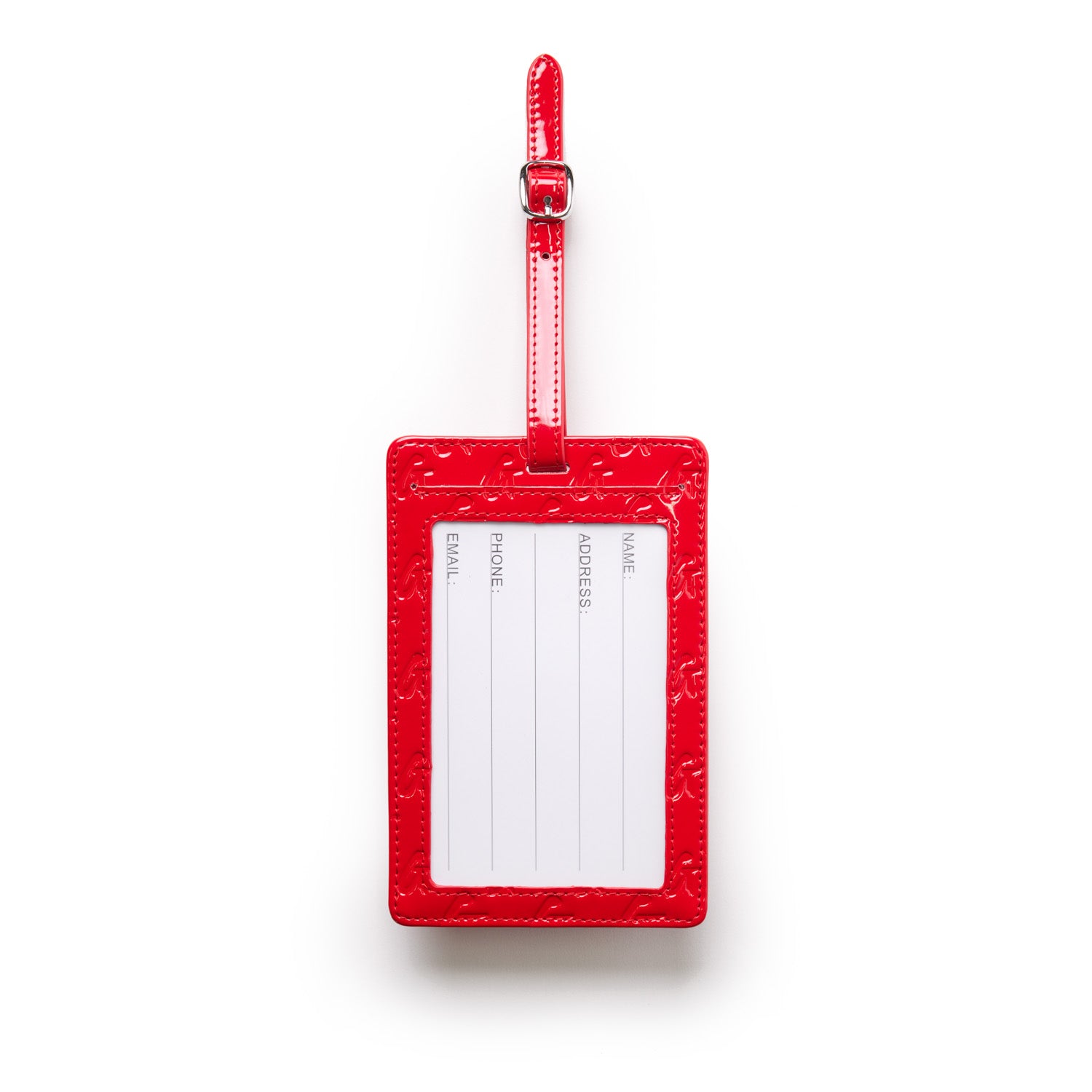 Personalized Monogram Luggage Tag - Mirror Red | Custom Travel Accessory for Suitcases & Bags | Perfect for Airports, Vacations & Business Trips