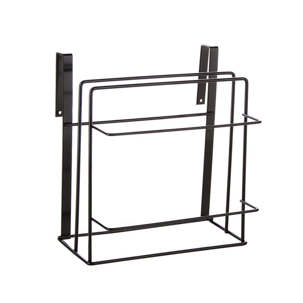 Double Layer Kitchen Cabinet Iron Shelf - Countertop Organizer for Chopping Boards, Towels & Kitchen Storage - Space Saving Black Shelf for Small Kitchens & Apartments