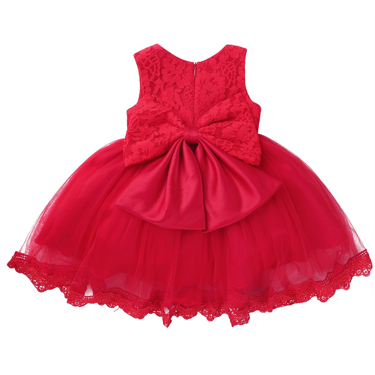 Moily Baby Girls Floral Lace Bowknot Back Princess Flower Dress - Elegant Wedding Birthday Party Fancy Gown for Special Occasions, Photo Shoots & Formal Events