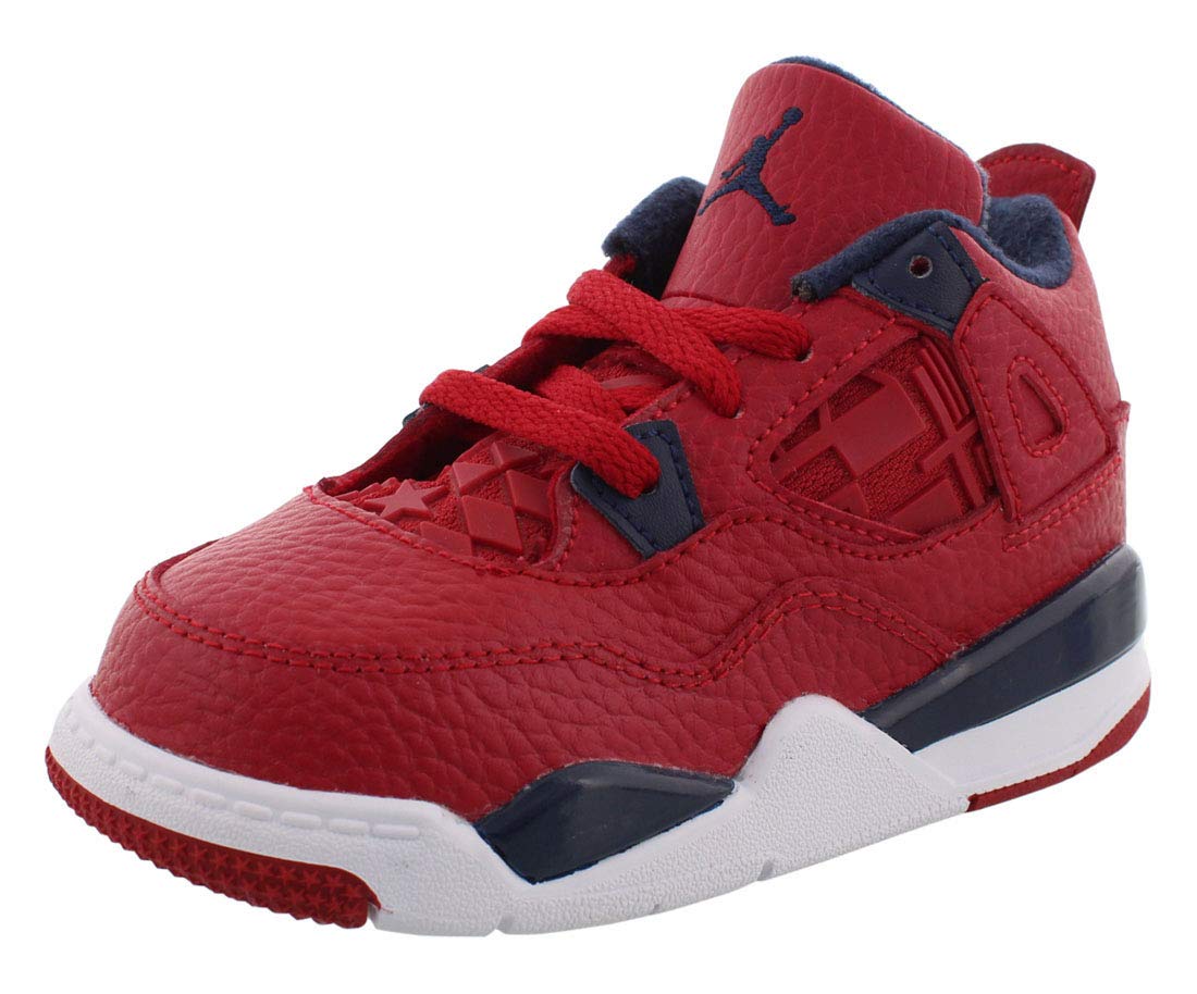 Jordan Retro 4 FIBA Gym Red Obsidian White Basketball Shoes for Toddlers - Size 8 M US - Perfect for Playground, Gym & Casual Wear