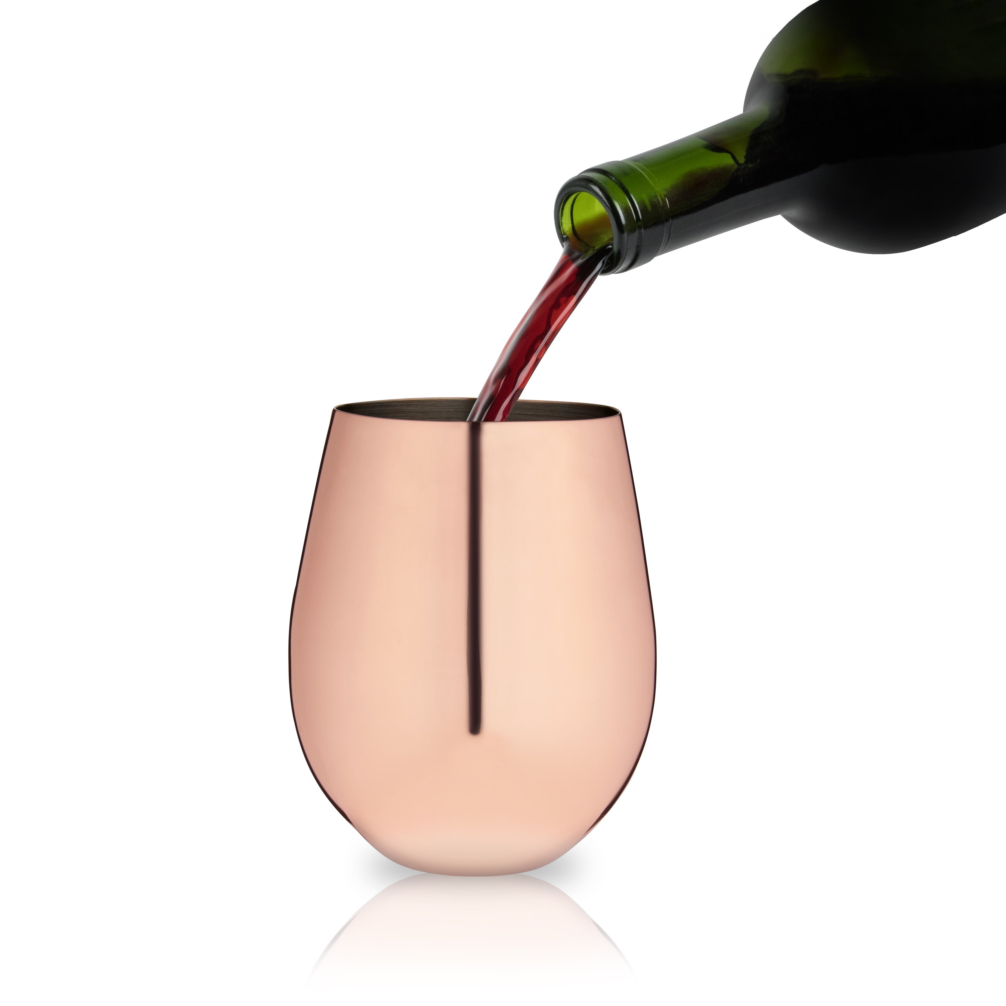 Premium Stainless Steel Stemless Wine Glasses - Copper Finish Set of 2 | Shatterproof & Dishwasher Safe | Perfect for Outdoor Parties, Picnics, and Home Entertaining
