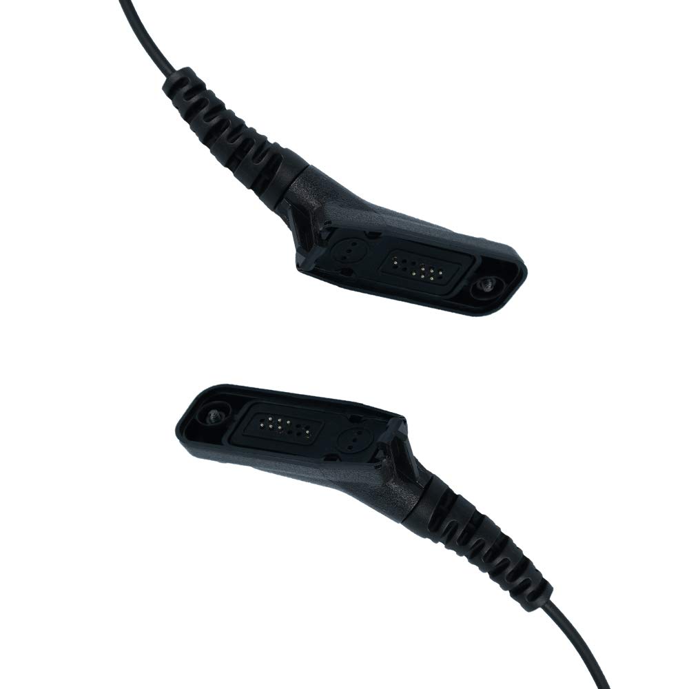 XPR 6550 Surveillance Earpiece - D-Shape Covert Ear Piece with PTT Mic for Motorola XPR7550, XPR6350, XPR7350, 7550e, 7580e Walkie Talkies - Ideal for Security, Law Enforcement & Event Staff Communication