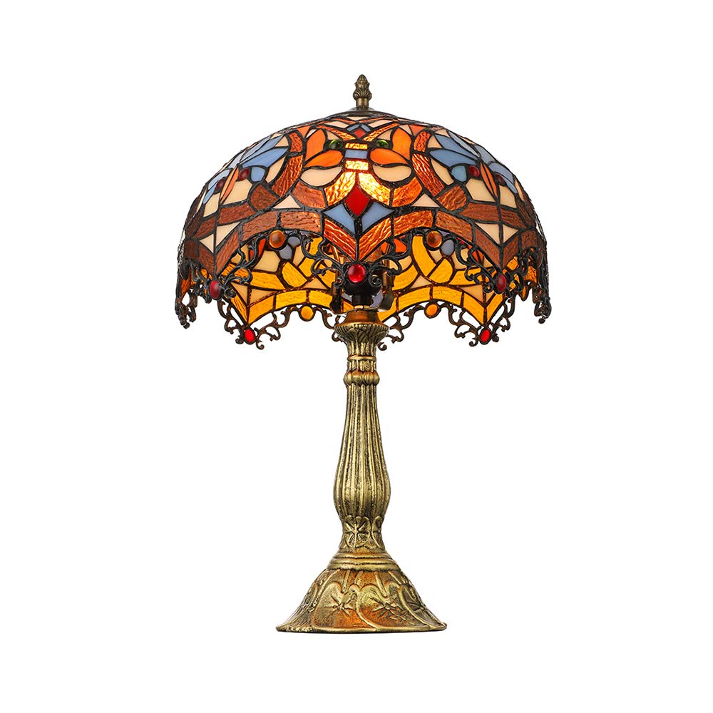 Victorian Tiffany Stained Glass Dome Table Lamp - 19