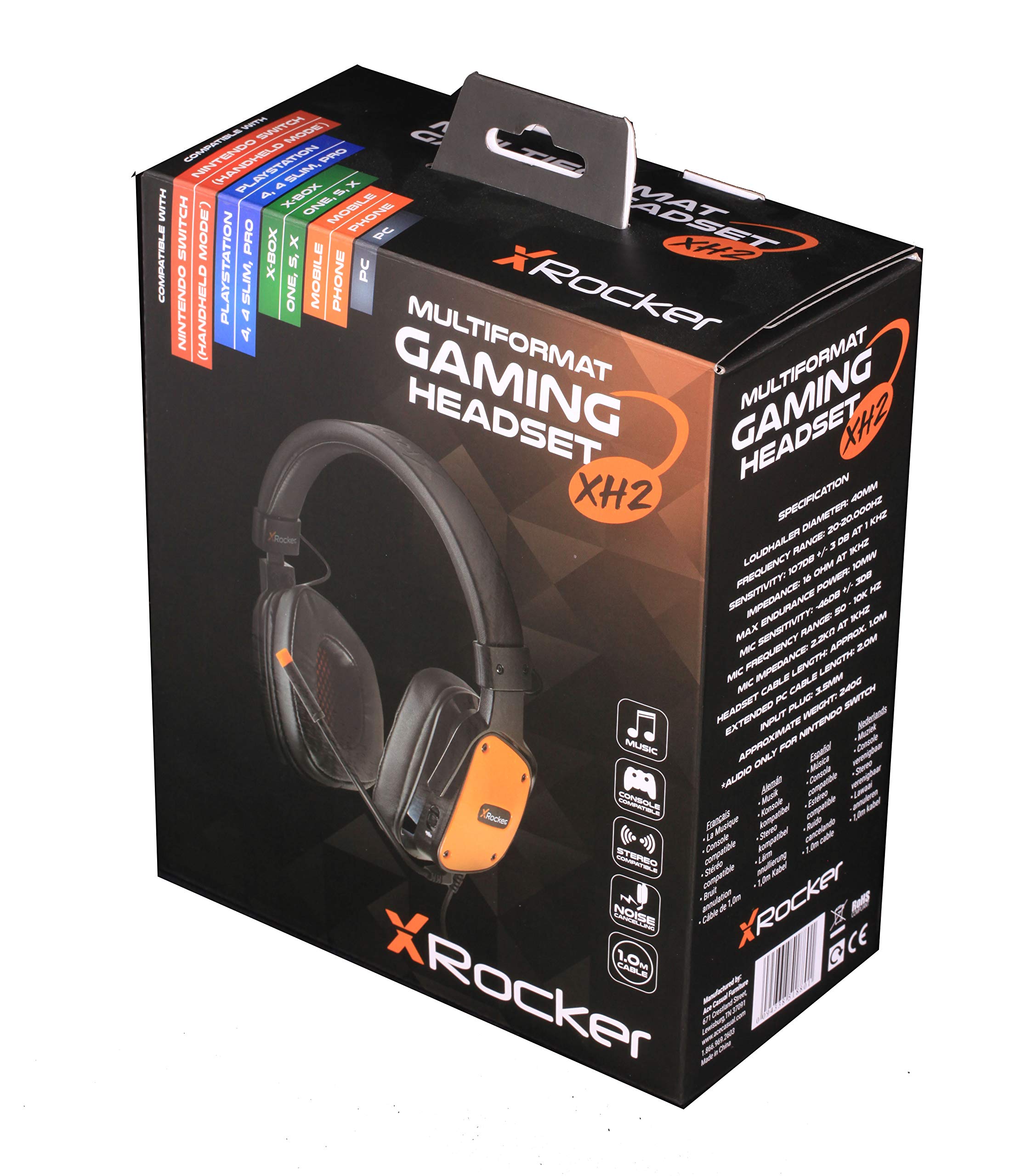 X Rocker Pro Gaming Headset with Microphone - Over-Ear Stereo Headphones for PC, PS5, Xbox & Streaming - Noise Cancelling & Comfortable Ear Cushions (Black/Orange) - Perfect for Esports, Live Streaming & Late-Night Gaming Sessions