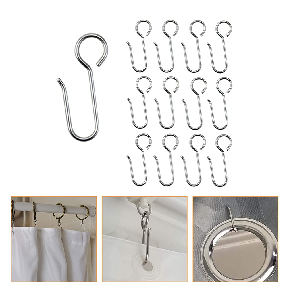 120pcs Cabilock Steel Curtain Hooks - Heavy Duty Shower & Car Sunshade Hanging Hooks for Home, RV & Vehicle Use | Durable Curtain Track Hooks with Bracket for Bathroom, Bedroom & Automotive Window Shades