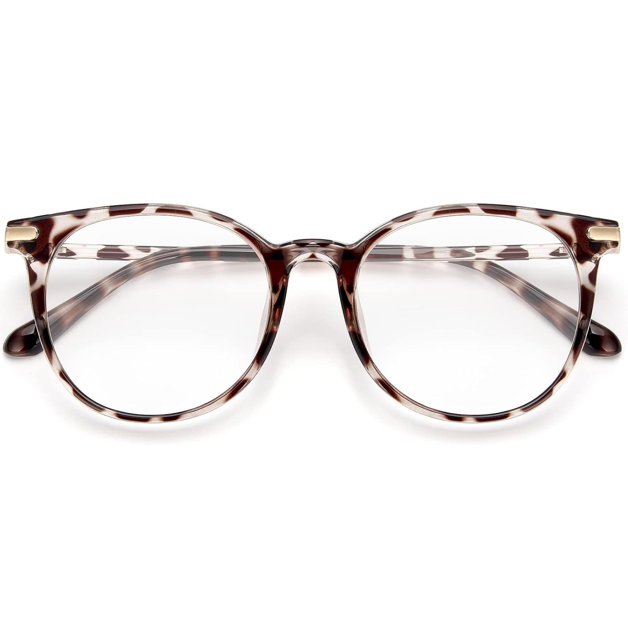 Gaoye Blue Light Blocking Glasses - Retro Round Anti-Eyestrain Computer Glasses for Women & Men (Leopard Print) | Reduce Digital Eye Strain for Work, Gaming & Screen Time