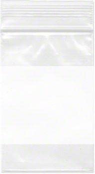 1,000 Clear Reclosable Zipper Bags with White Block - 2 Mil Thick (3