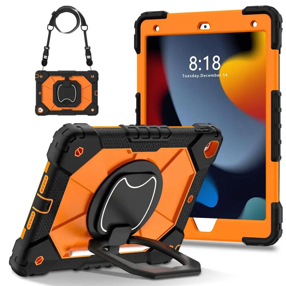 Shockproof Heavy Duty Kids Case for iPad Pro 11 1st Generation - Orange & Black - Perfect for School, Travel, and Outdoor Adventures