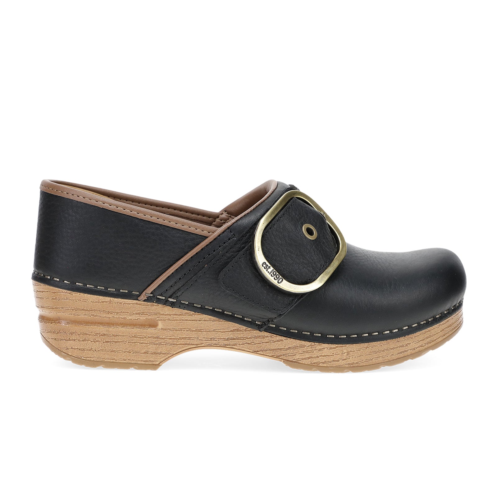 Dansko Pearson Clog for Women - Black Tumbled Leather Slip-Resistant Shoes | Comfortable Work Clogs for Nurses, Chefs & Healthcare Professionals