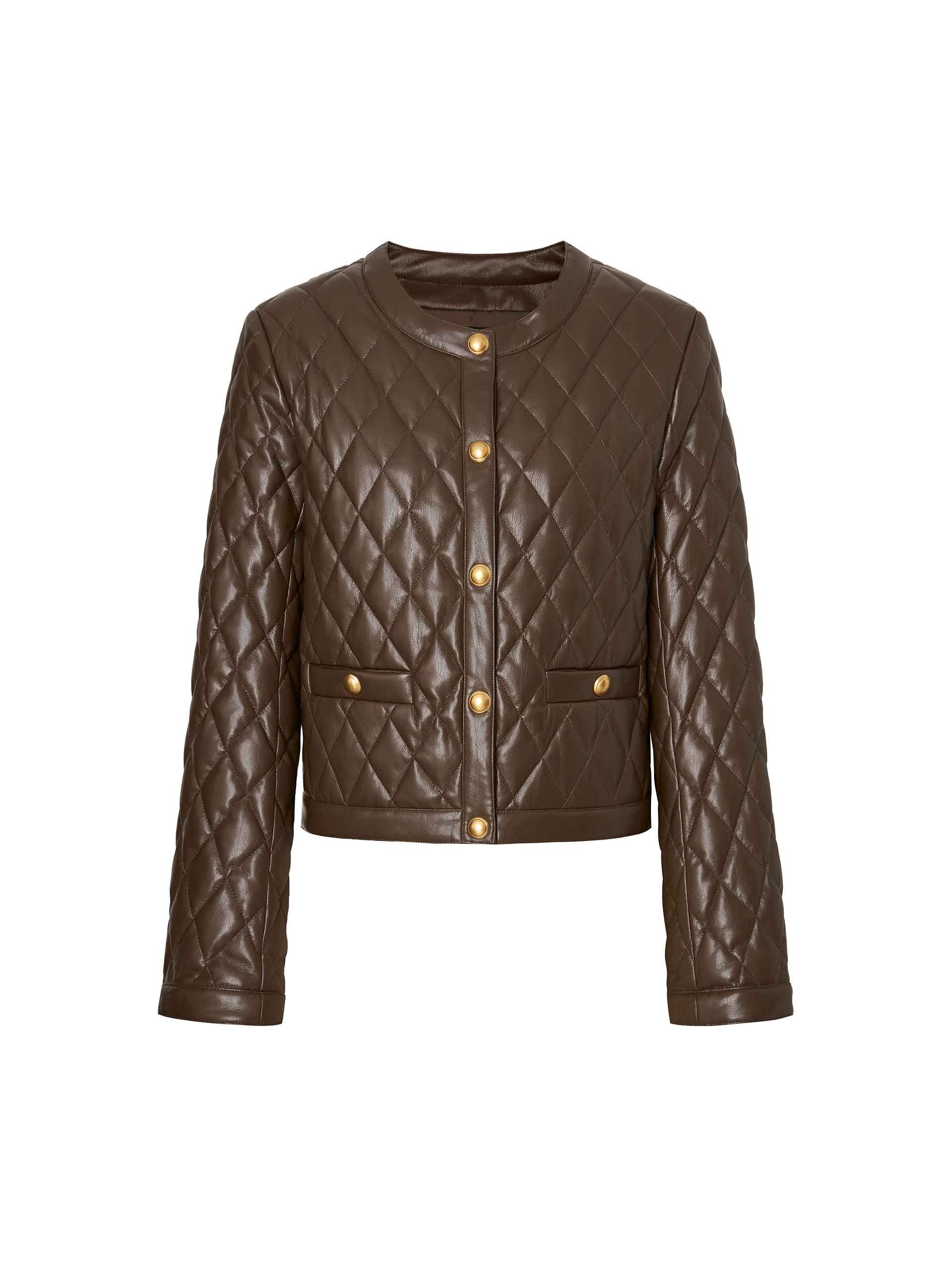 Cropped Leather Puffer Jacket for Women - Stylish Winter Coat with Faux Fur Trim | Perfect for Casual Outings, Date Nights & Cold Weather Fashion