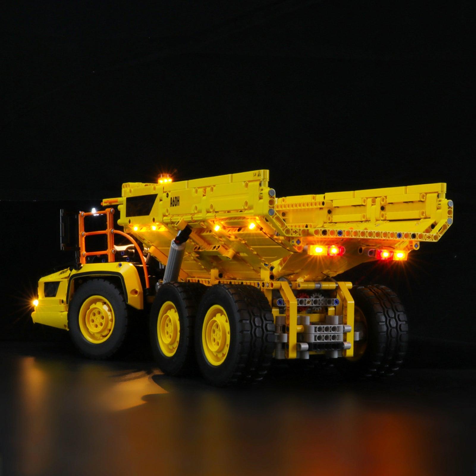 LEGO Technic Volvo Articulated Hauler 6x6 Light Kit - Compatible with Set 42114 - Enhance Your Model with Realistic LED Lighting for Night Displays & Showcases