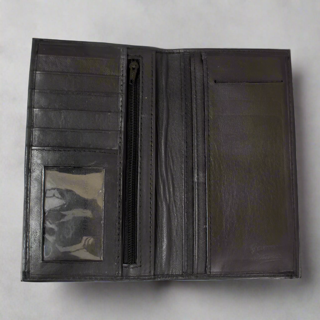 BOL Women's RFID Blocking Leather Credit Card Holder & Checkbook Wallet - Slim Compact Design for Everyday Use, Travel, and Business