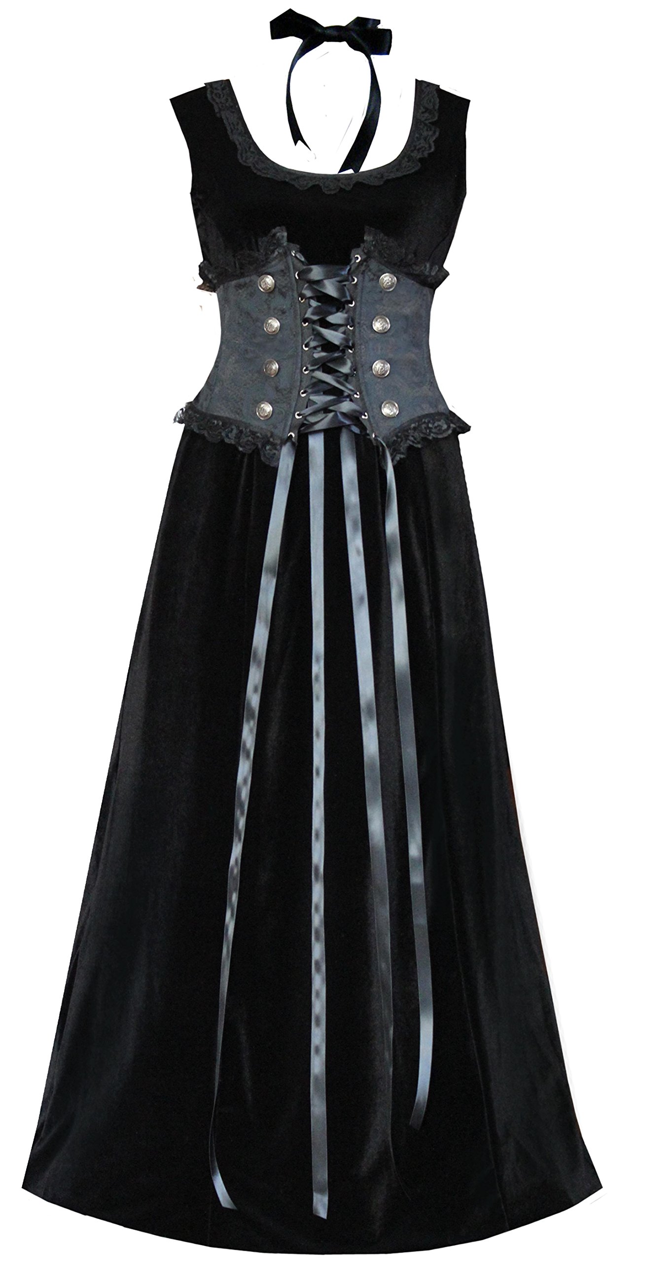 Victorian Steampunk Gothic Renaissance Brocade Velvet Corset Dress for Women | Elegant Gothic Lolita Costume, Cosplay & Vintage Themed Parties