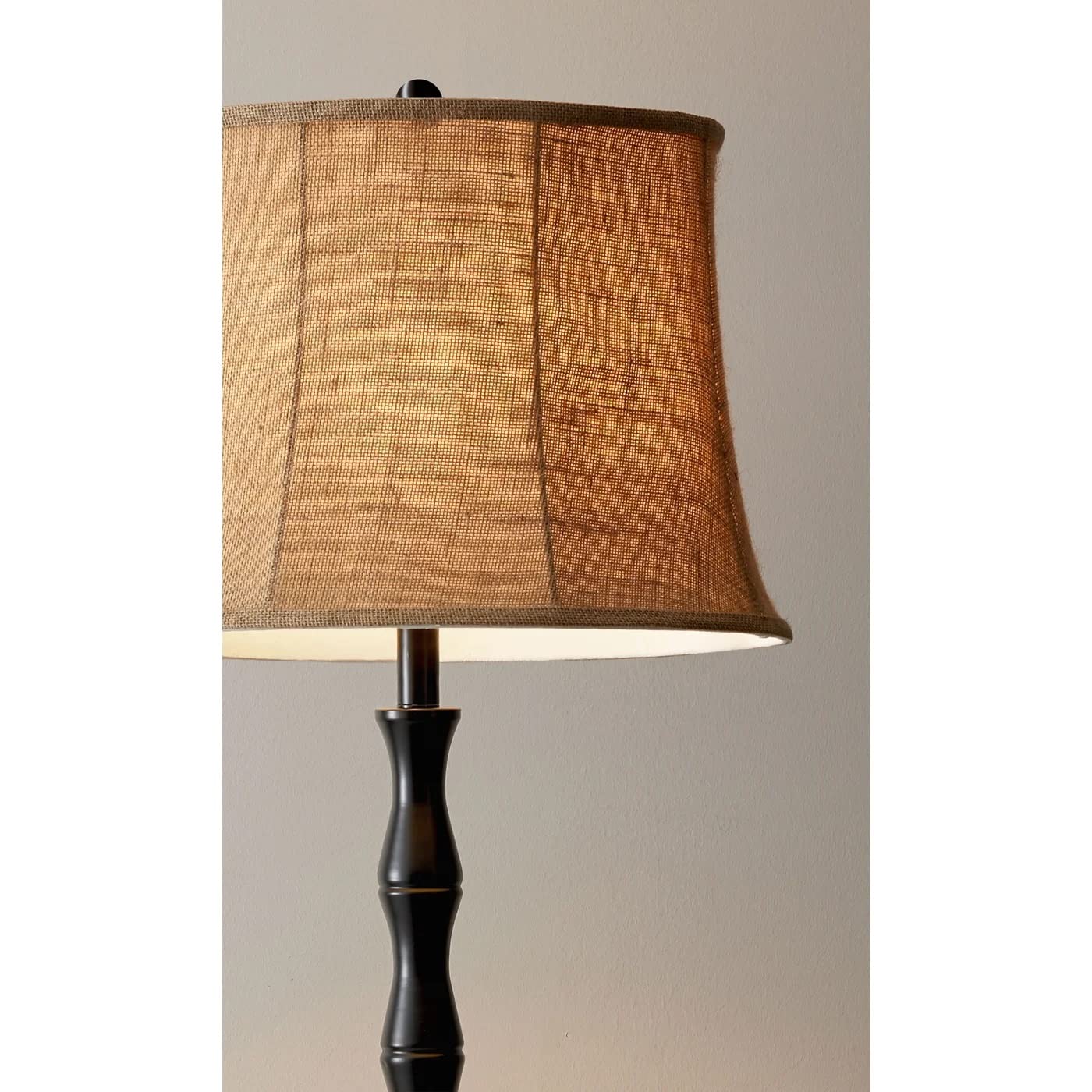 Adesso 1523-01 Stratton 62-inch Floor Lamp with 2 x 150W Bulb Sockets - Black/Brown Finish for Living Room, Bedroom or Office Lighting