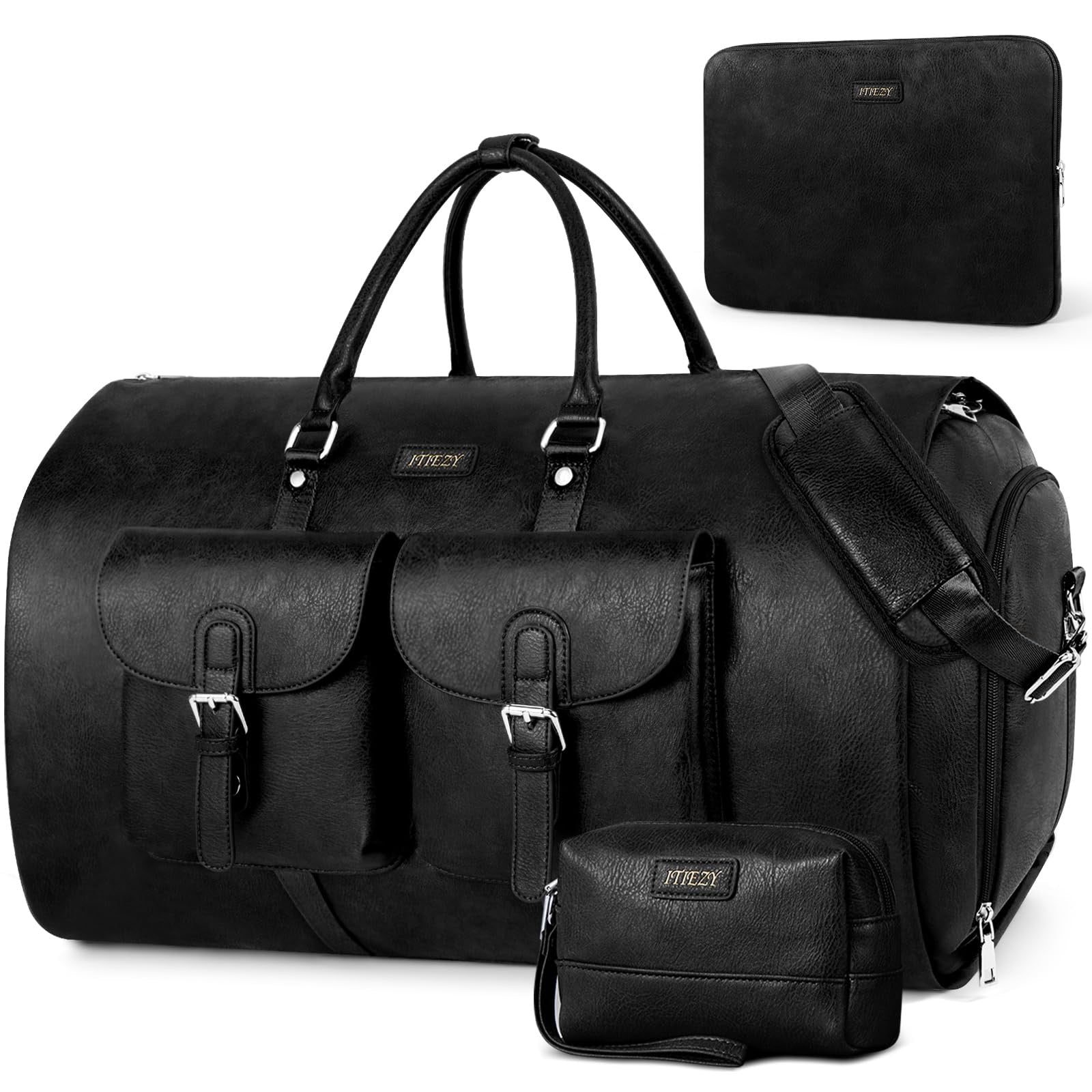 3-Piece Travel Bottle Set with Black Organizer Bag - Perfect for Toiletries, Cosmetics & Liquids on Airplanes, Gyms & Vacations