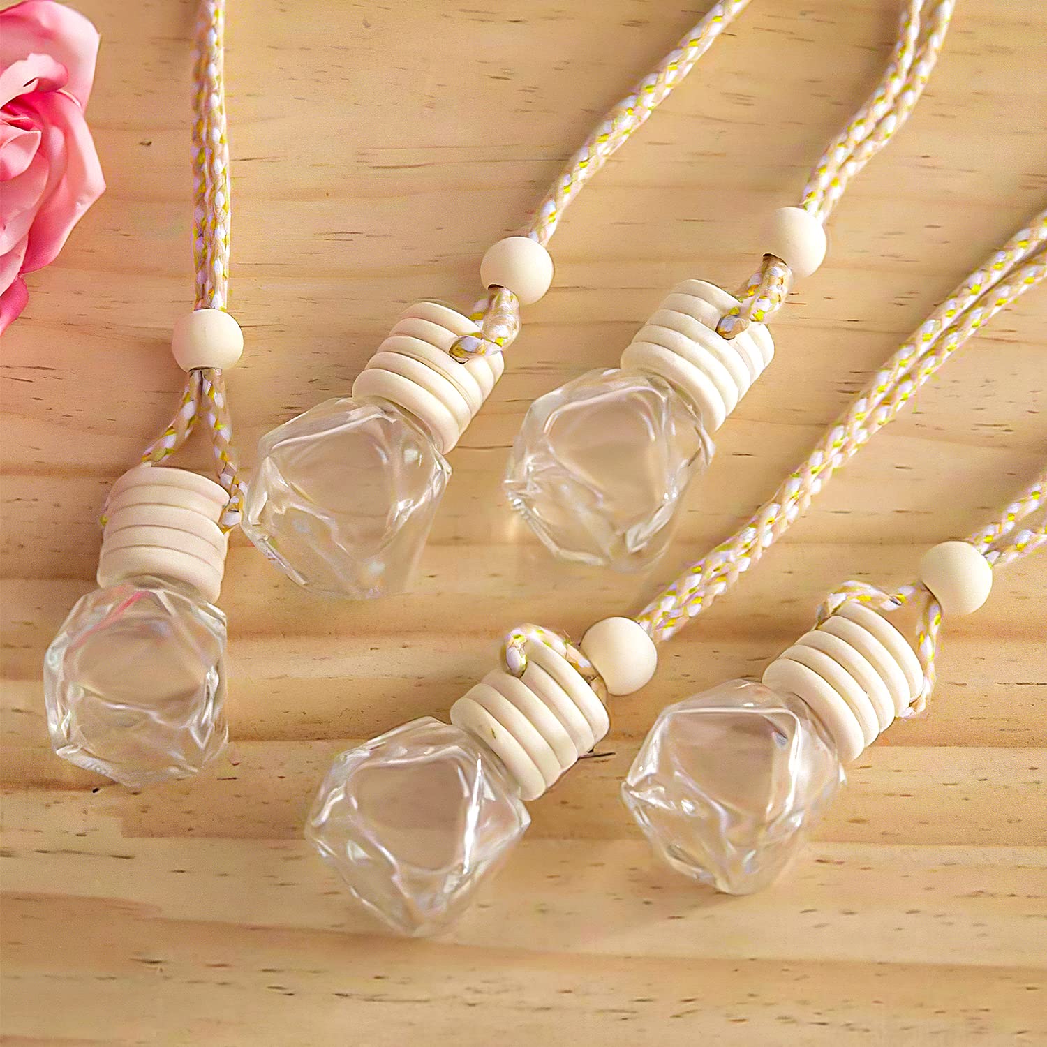 12 Pcs Car Air Freshener Perfume Bottles - Aromatherapy Essential Oil Diffuser Hanging Pendants for Auto Decor & Fragrance - Perfect for Cars, Offices, and Home Use
