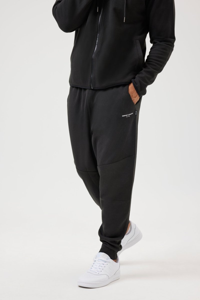 INSPORT Men's TEC Black Performance Track Pants - Lightweight Athletic Joggers for Running, Gym & Casual Wear