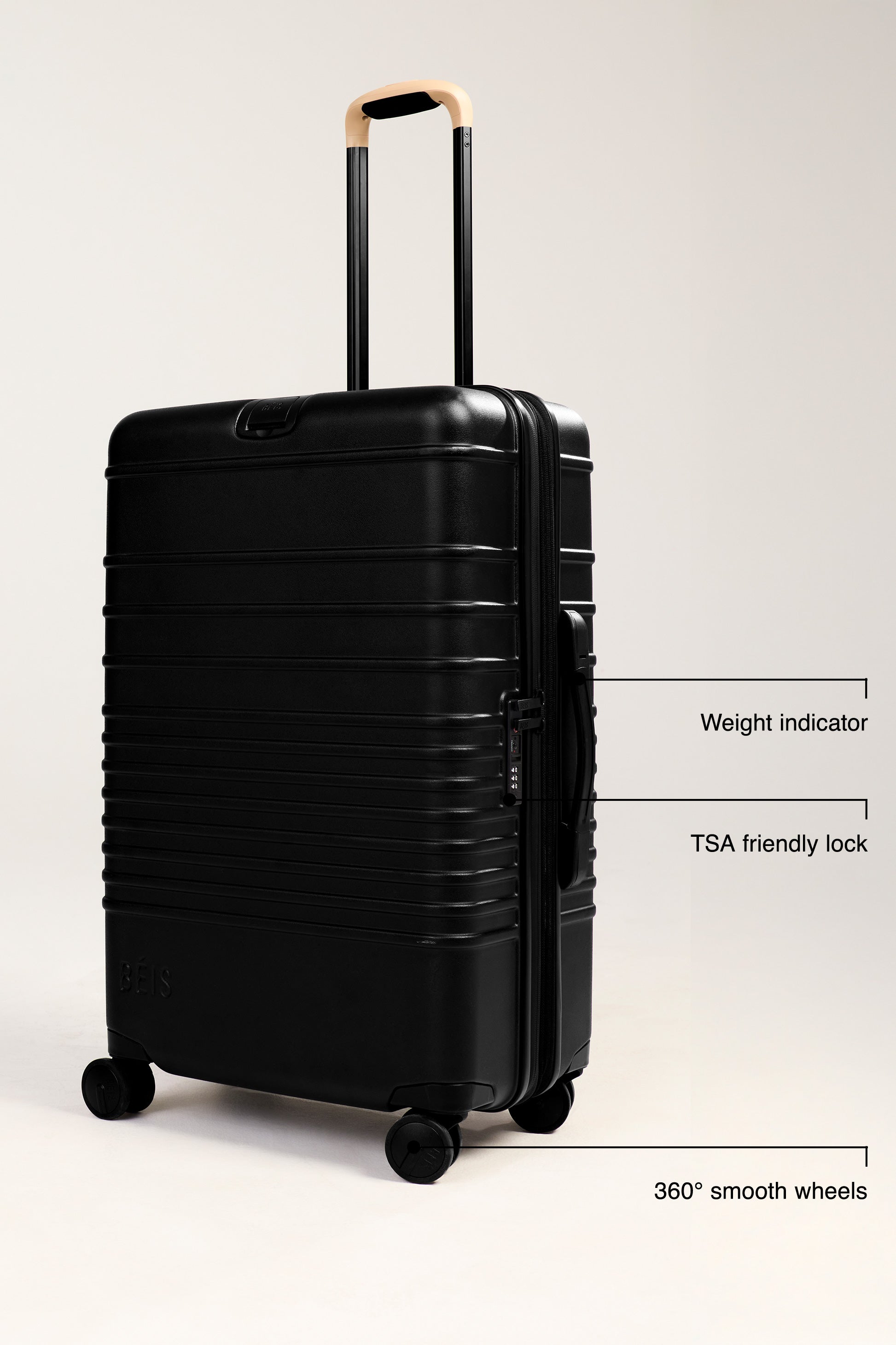 Black The Medium Check-In Roller Luggage - Perfect for Air Travel & Business Trips