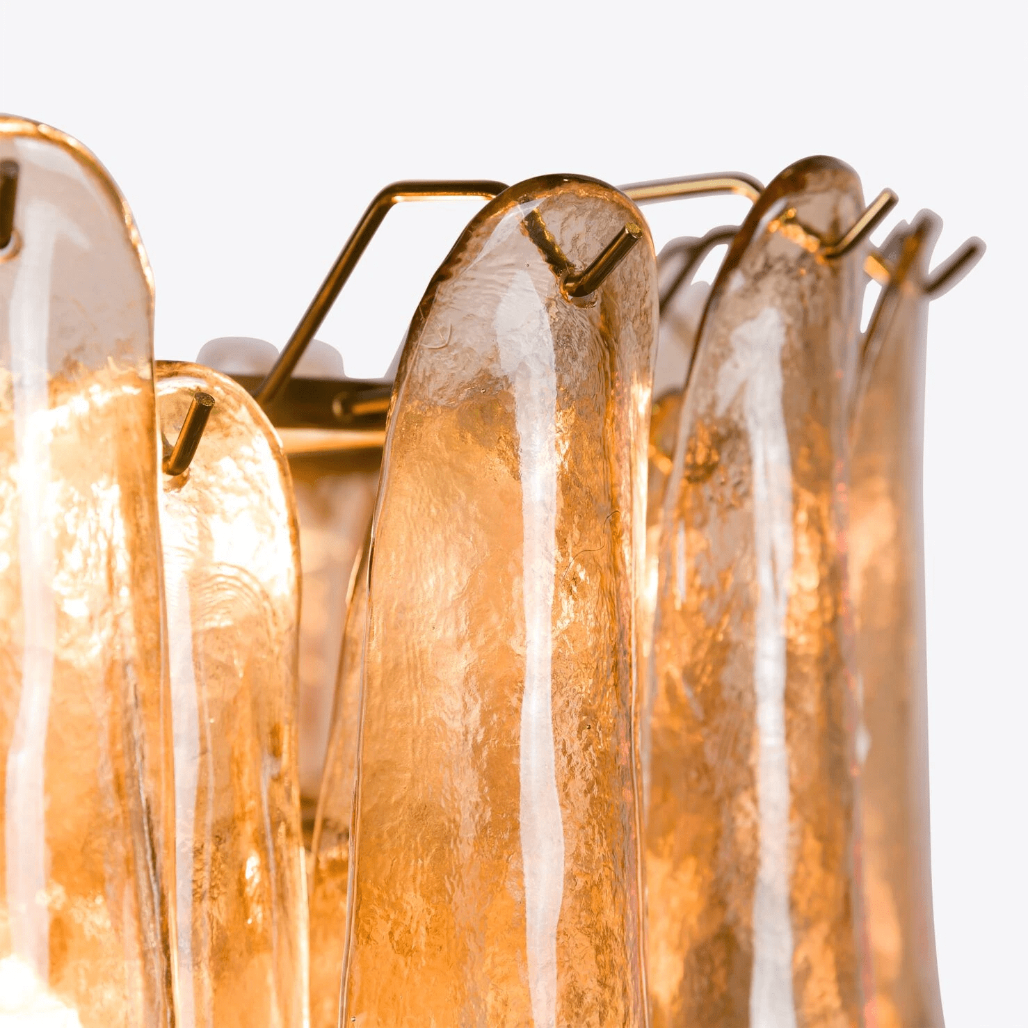 Amber Petal Crystal Chandelier - Elegant Floral Ceiling Light Fixture for Dining Room, Bedroom & Living Room Decor