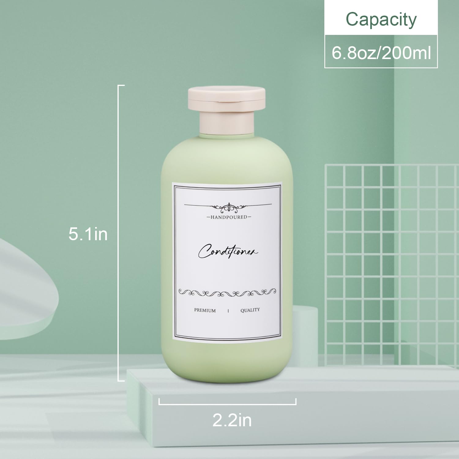 3 Pack Travel Shampoo Bottles 6.8oz - Leak Proof Empty Plastic Squeeze Bottles with Flip Top Cap - Refillable Lotion Containers for Toiletries - Perfect for Travel Size Shampoo, Conditioner & Cosmetics - Ideal for Airplane Carry On, Gym Bag & Vacation Essentials
