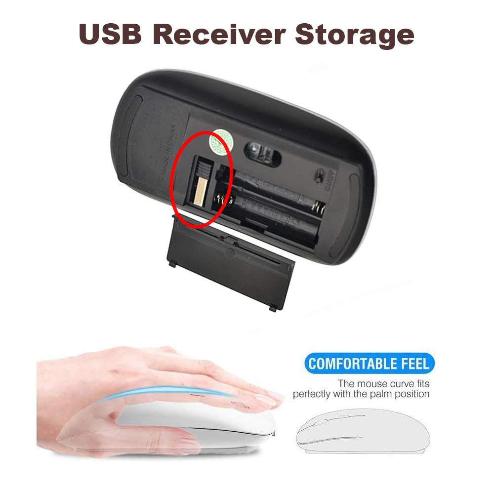 2.4G Ergonomic Wireless Mouse with Nano Receiver for PC, Laptop, Computer, Notebook - Goats Blooming Meadow Design, Ideal for Office, Home, and Travel Use