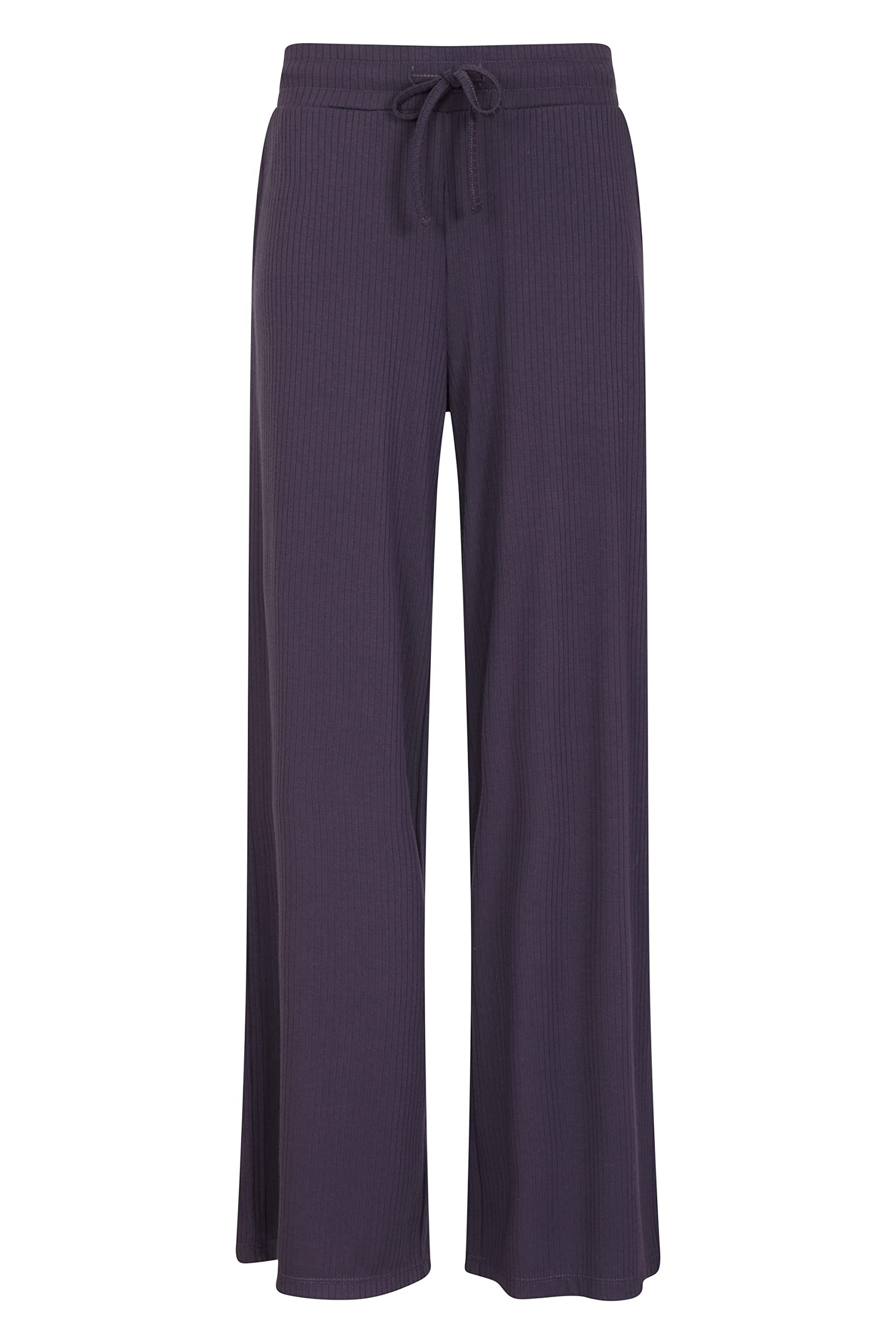 Mountain Warehouse Women's Lounge Rib Wide Leg Pants - Soft Stretchy Comfortable High Waist Casual Pants for Yoga, Travel, and Home Relaxation