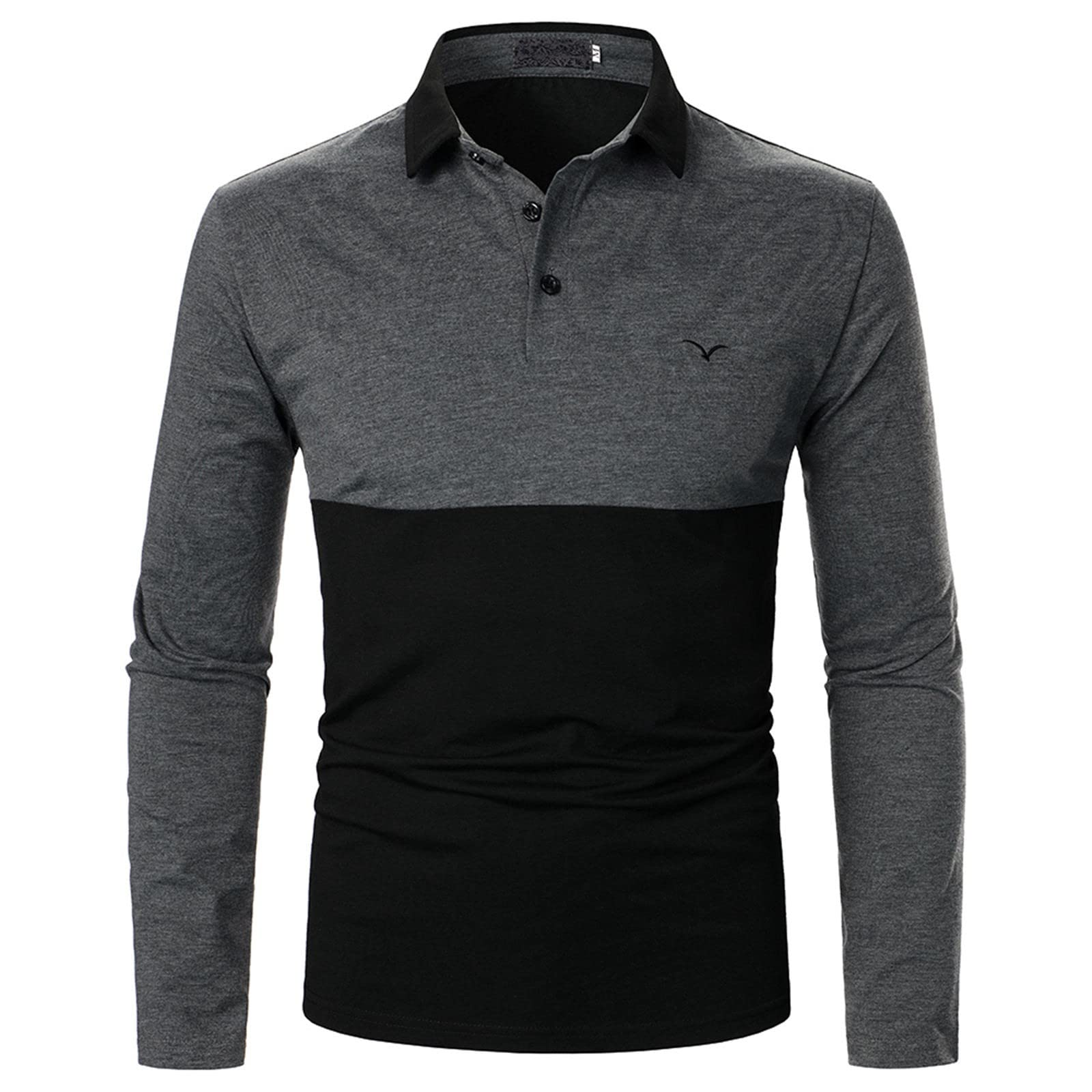 Men's Casual Lapel Long Sleeve Shirt - Loose Fit Top Stitch Design Breathable Tee for Work & Weekend Wear | Office, Dating, Travel Outfits