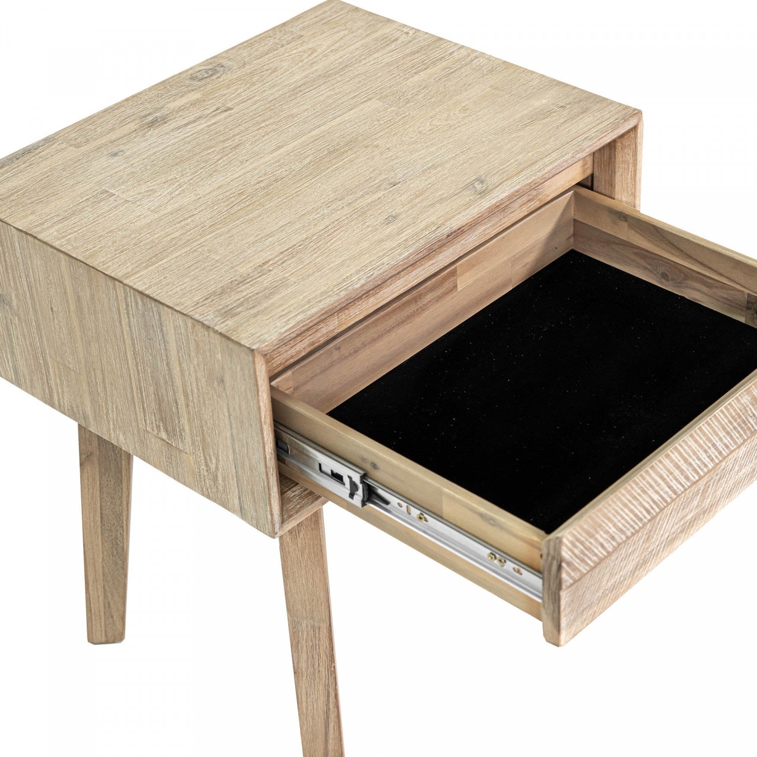 Abenra 1 Drawer Nightstand - Light Driftwood Finish Bedside Table for Bedroom, Compact Storage Side Table with Drawer - Perfect for Small Spaces, Apartments & Guest Rooms
