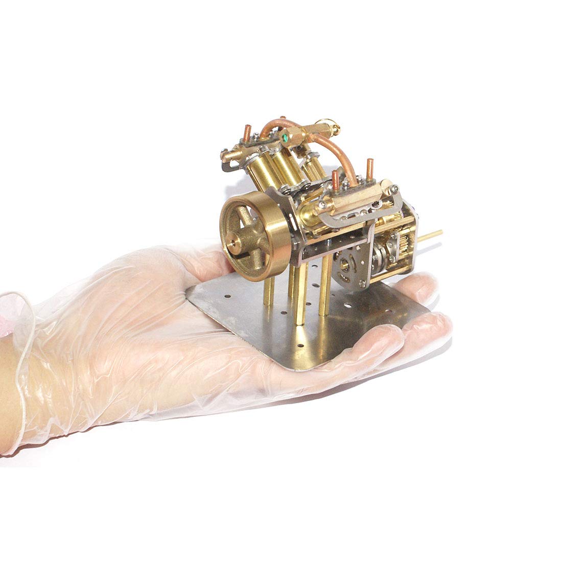 Mini V4 Steam Engine Model Kit with Reverse Gearbox - Educational Physics Toy for Teaching, STEM Learning, Science Experiments & Collector's Gift - Perfect for Classroom, Workshop & DIY Enthusiasts