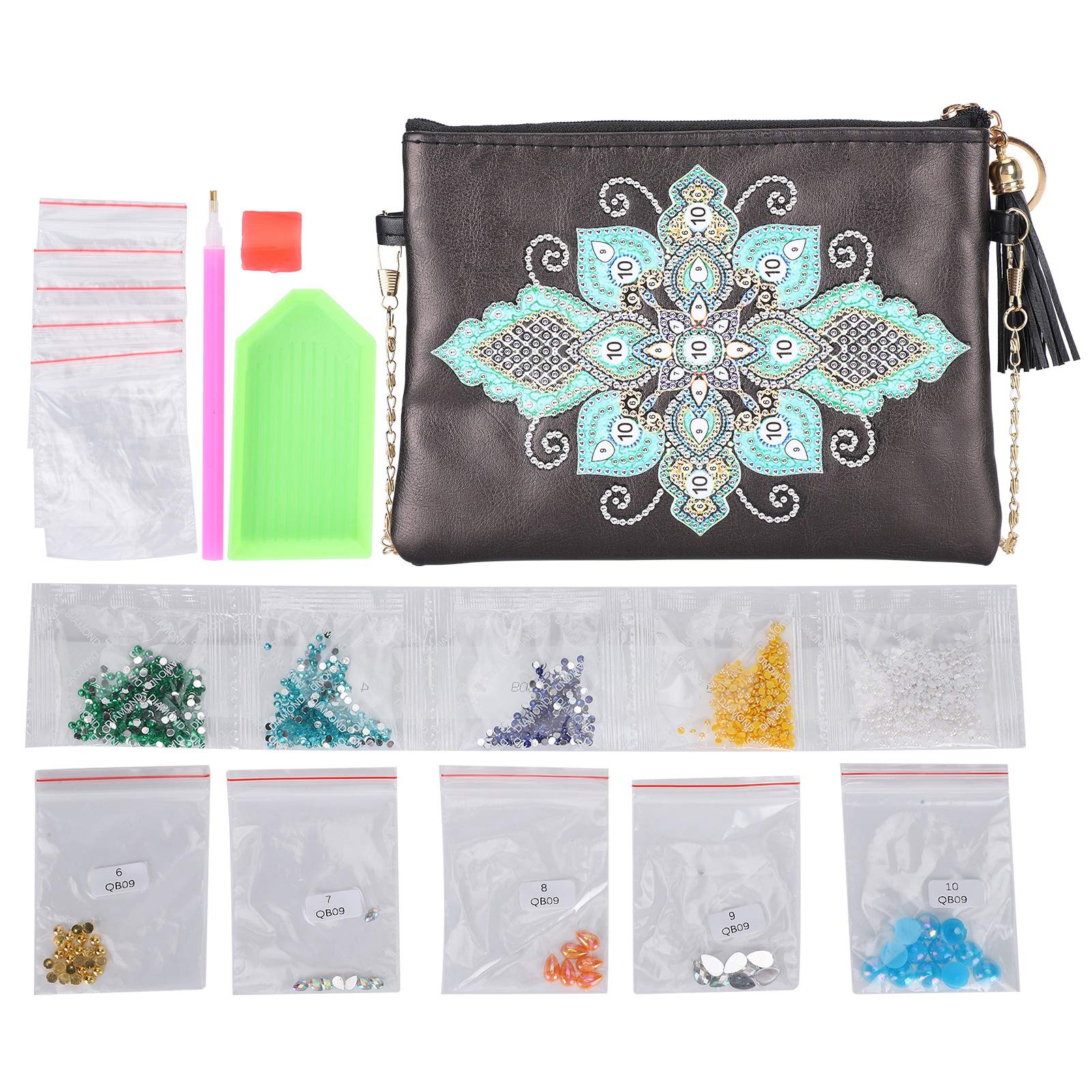 YUUGAA DIY Diamond Painting Purse for Women - Rhinestone Embellished Coin Wallet & Cosmetic Storage Bag | Perfect for Parties, Weddings and Everyday Use