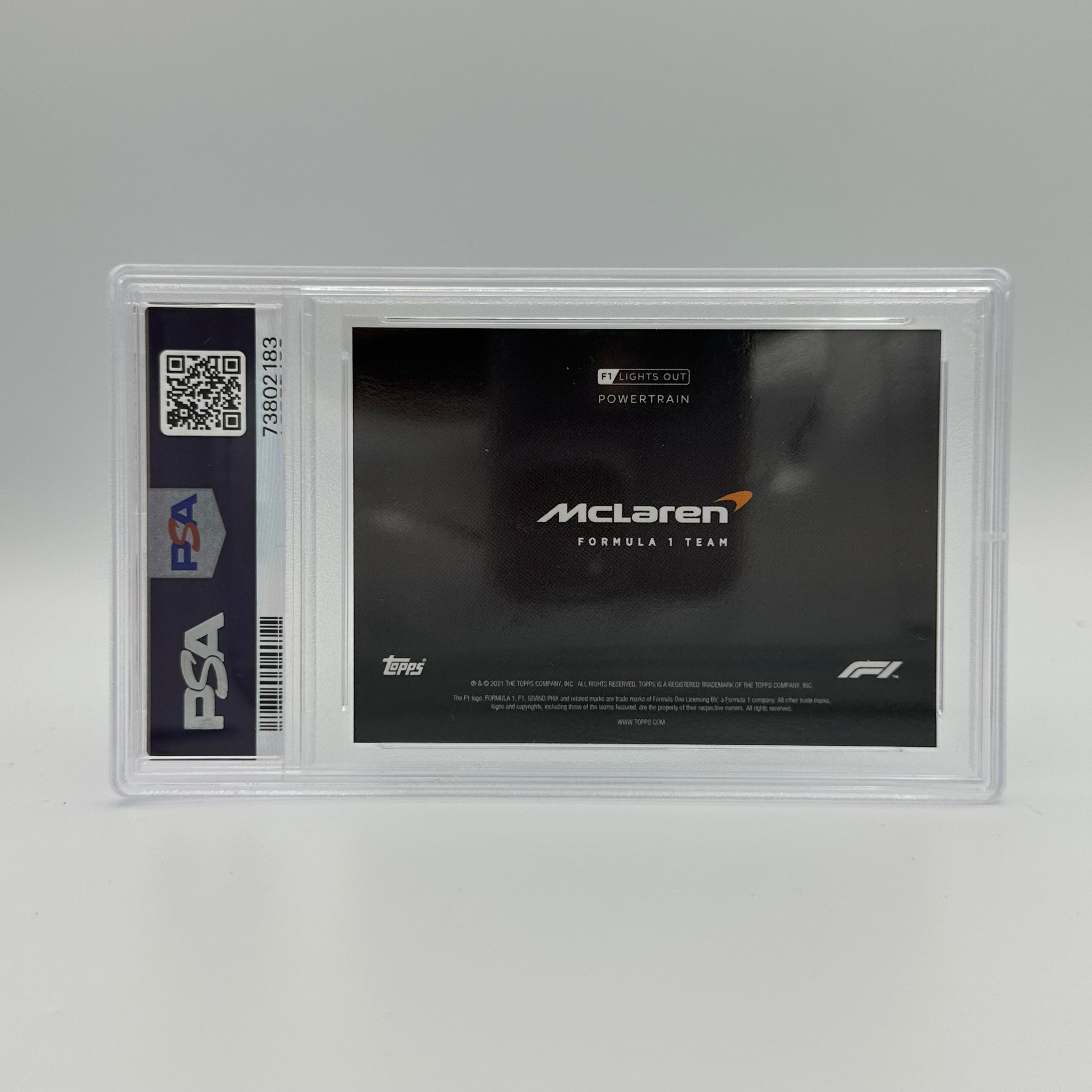 PSA 9 57/99 MCLAREN F1 Team Powertrain Blue Trading Card - Rare Collectible for F1 Fans & Racing Memorabilia Enthusiasts