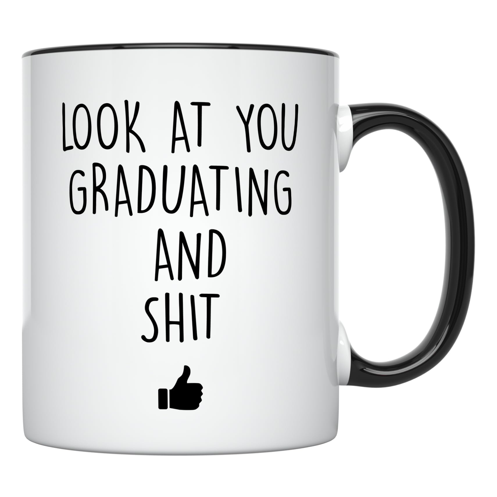 YouNique Designs 11oz Graduation Coffee Mug - PhD, Masters & College Graduation Gift for Him & Her (Black Handle) - Perfect for Celebrations, Office Use & Daily Coffee