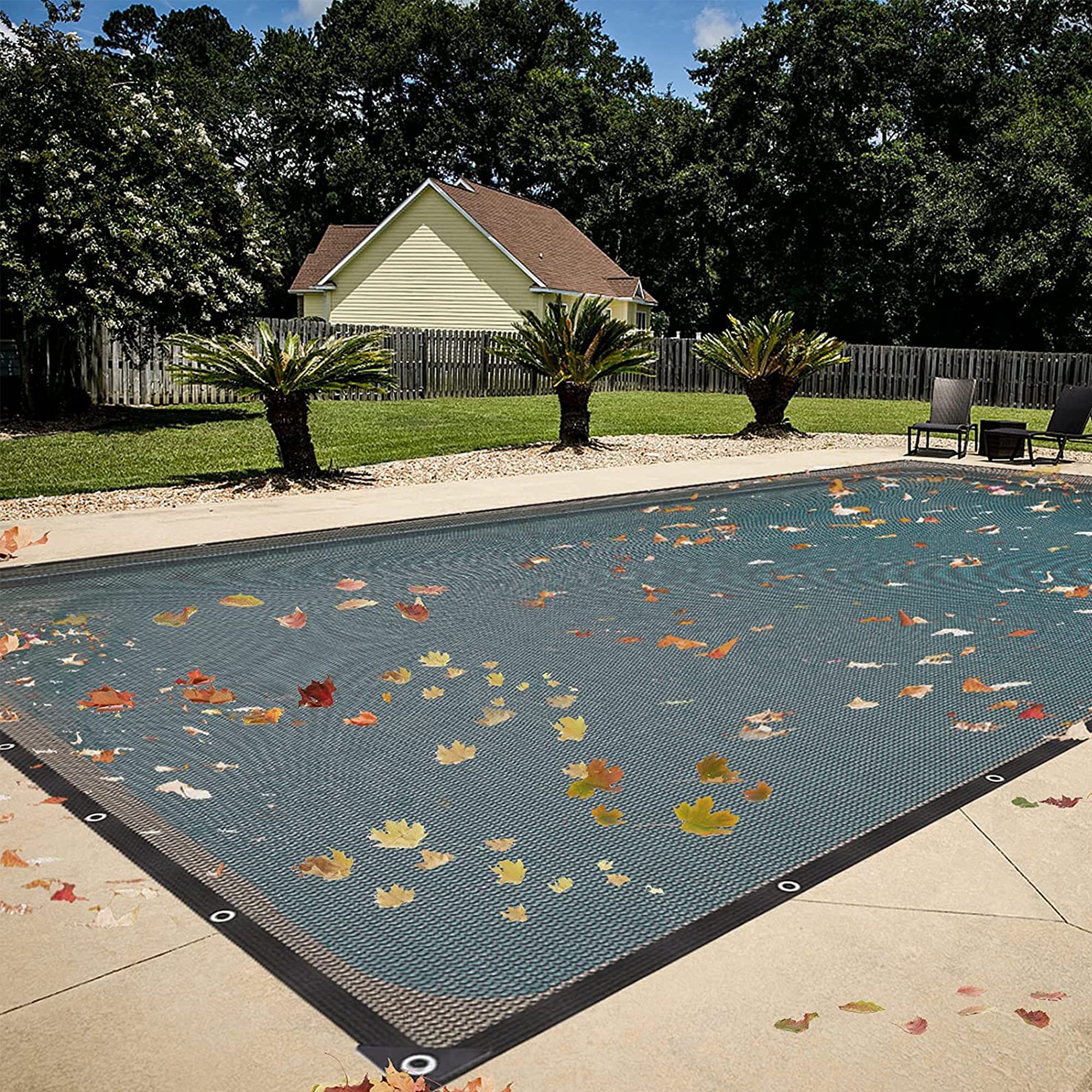 JMCAJIE Professional Grade In-Ground Pool Leaf Net Cover - Heavy Duty Rectangle Fine Mesh Swimming Pool Winter Cover with Ropes | Durable, Lightweight & Versatile | Perfect for Fall Leaf Protection & Winter Pool Maintenance