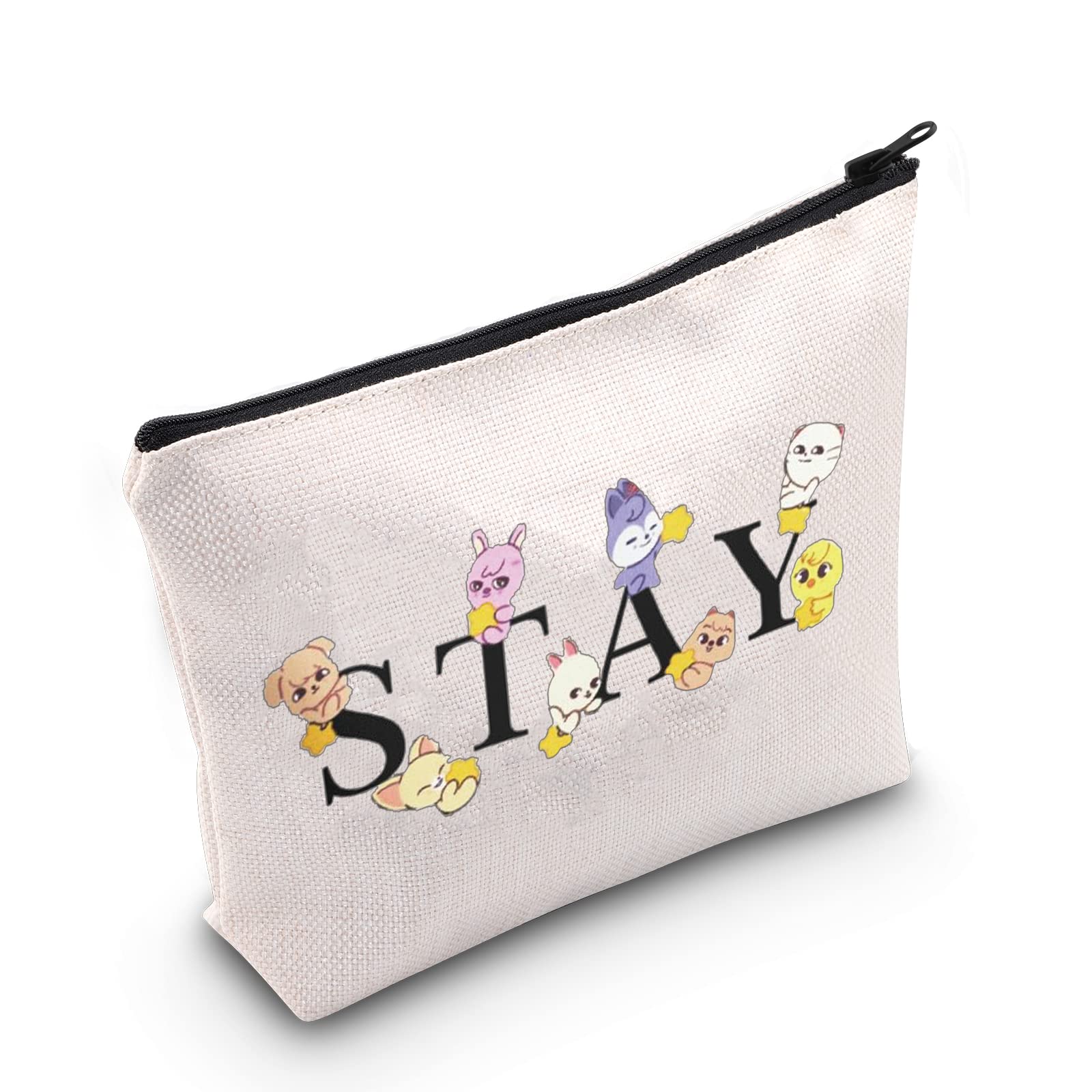 MYOSPARK SKZ K-POP Makeup Bag - Stray Kids Boy Group Merchandise for STAY Fans | Waterproof Cosmetic Pouch for Travel, Gym & Daily Use | Perfect Gift for K-POP Music Lovers (UK Stay Bag)