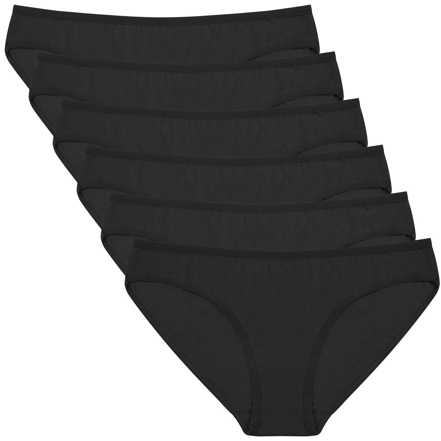 Anzermix Women's Breathable Cotton Bikini Underwear - 6 Pack Soft Comfortable Panties for Everyday Wear, Yoga & Sleep