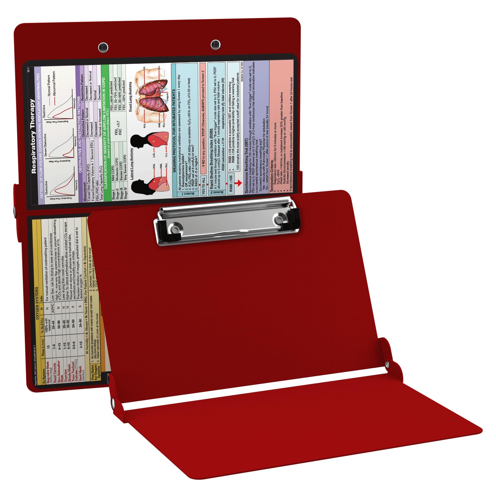 Whitecoat Clipboard® - Red Respiratory Edition - Medical Clipboard for Doctors, Nurses & Healthcare Professionals - Perfect for Hospital, Clinic & Emergency Use