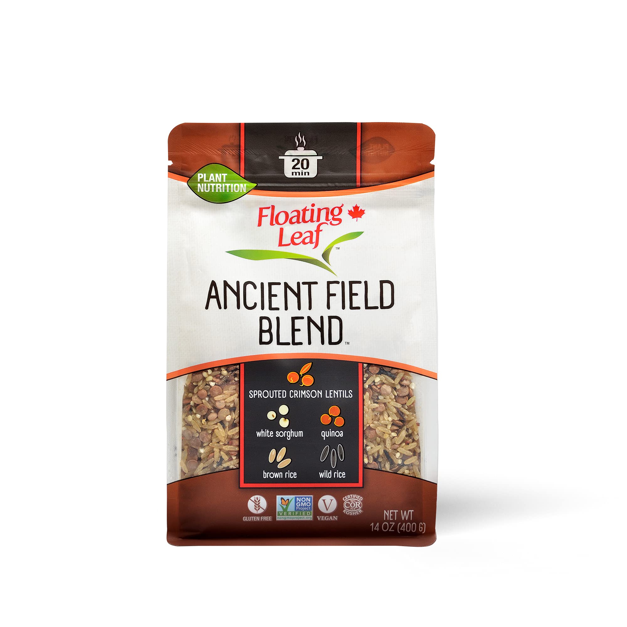 Ancient Field Blend Wild Rice Mix - 14oz Pack with Sprouted Crimson Lentils, White Sorghum, Quinoa & Brown Rice | Gluten-Free, Non-GMO, Kosher & Vegan Certified | Perfect for Salads, Buddha Bowls & Healthy Meal Prep