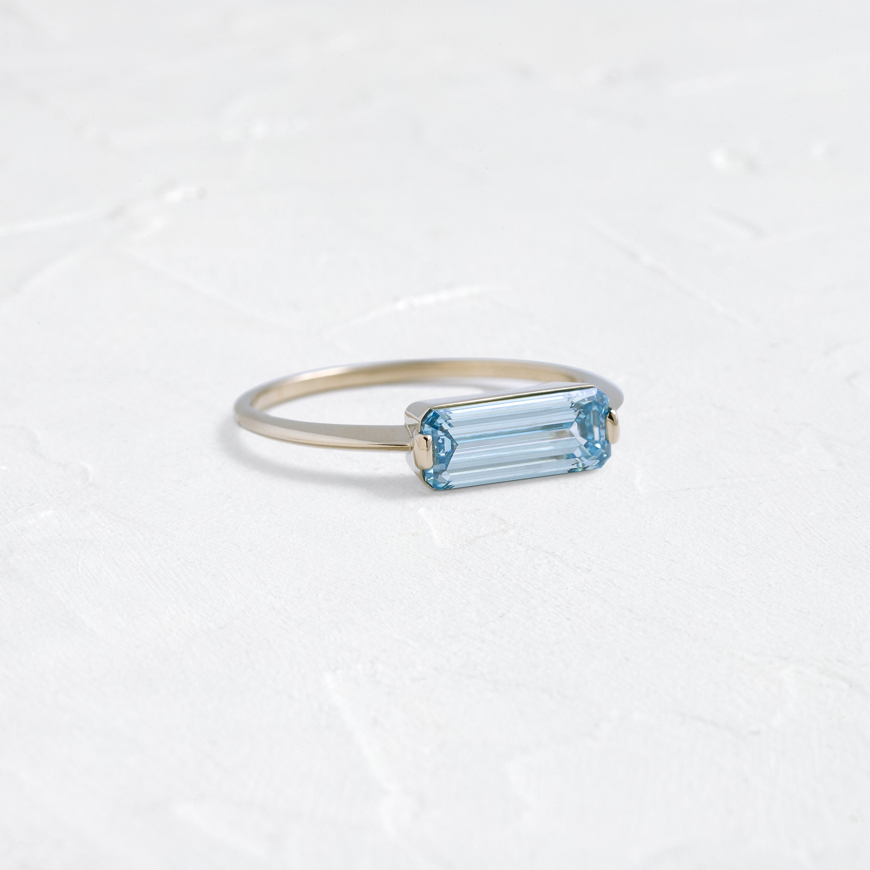 1.37ct Lab Grown Blue Diamond Ring for Women - Elegant Balladeer Style Jewelry for Engagement, Wedding & Anniversary Gifts
