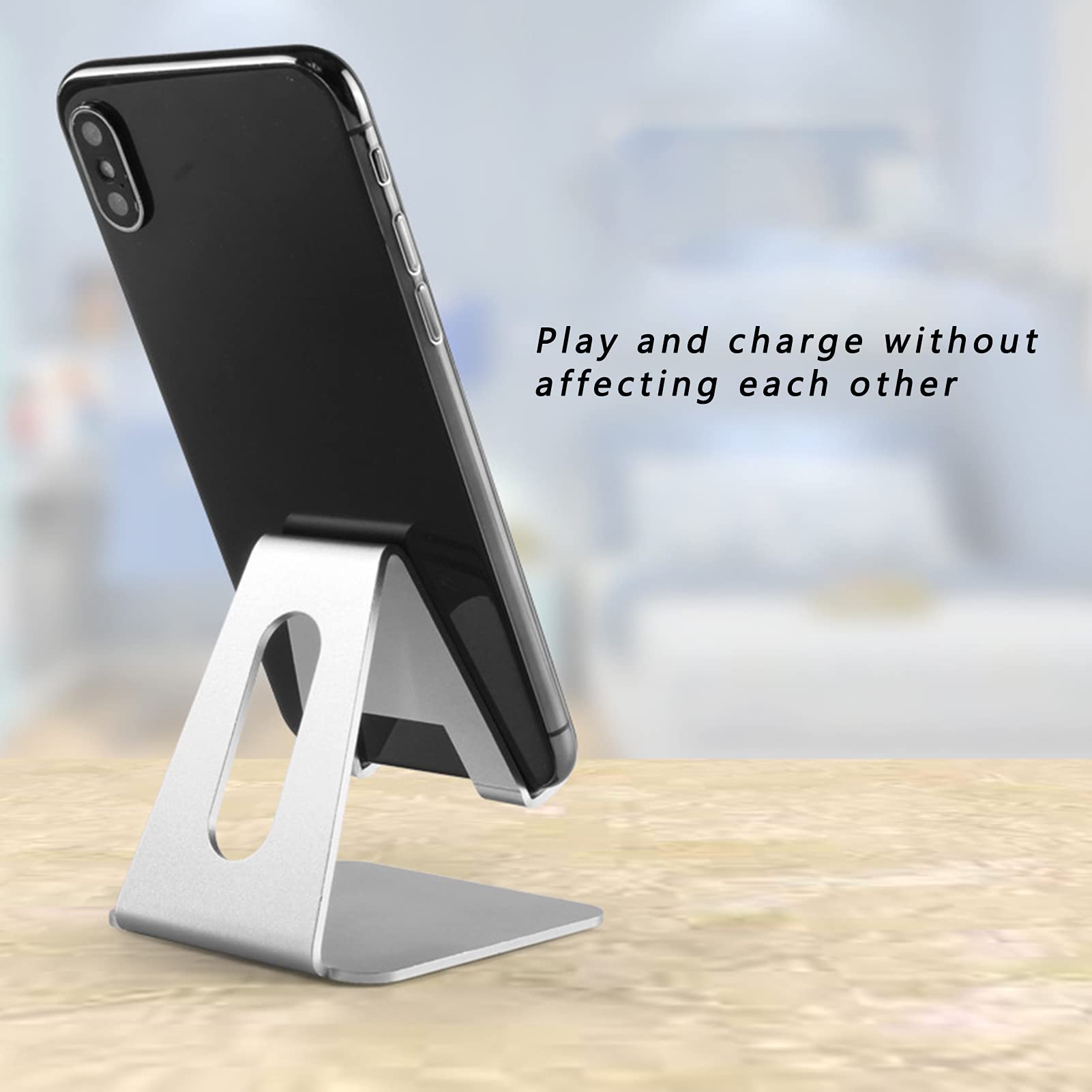 Adjustable Phone Stand Holder, Universal Aluminum Alloy Tablet Stand for iPhone, iPad, Samsung - Perfect for Desk, Bedside Table, Office & Home Use